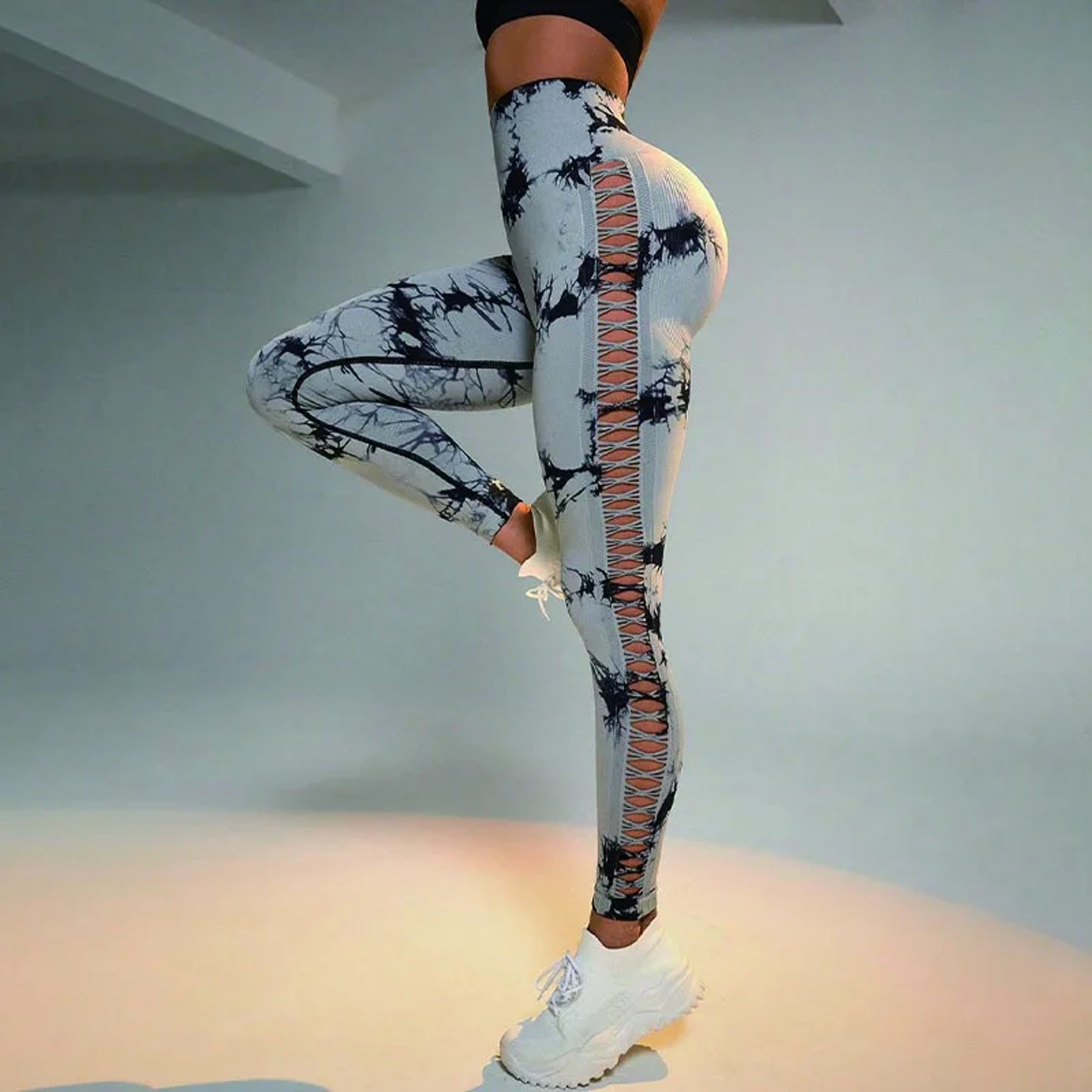 Women's High Waist Tie-Dye Seamless Booty Lifting Yoga Leggings – view 3