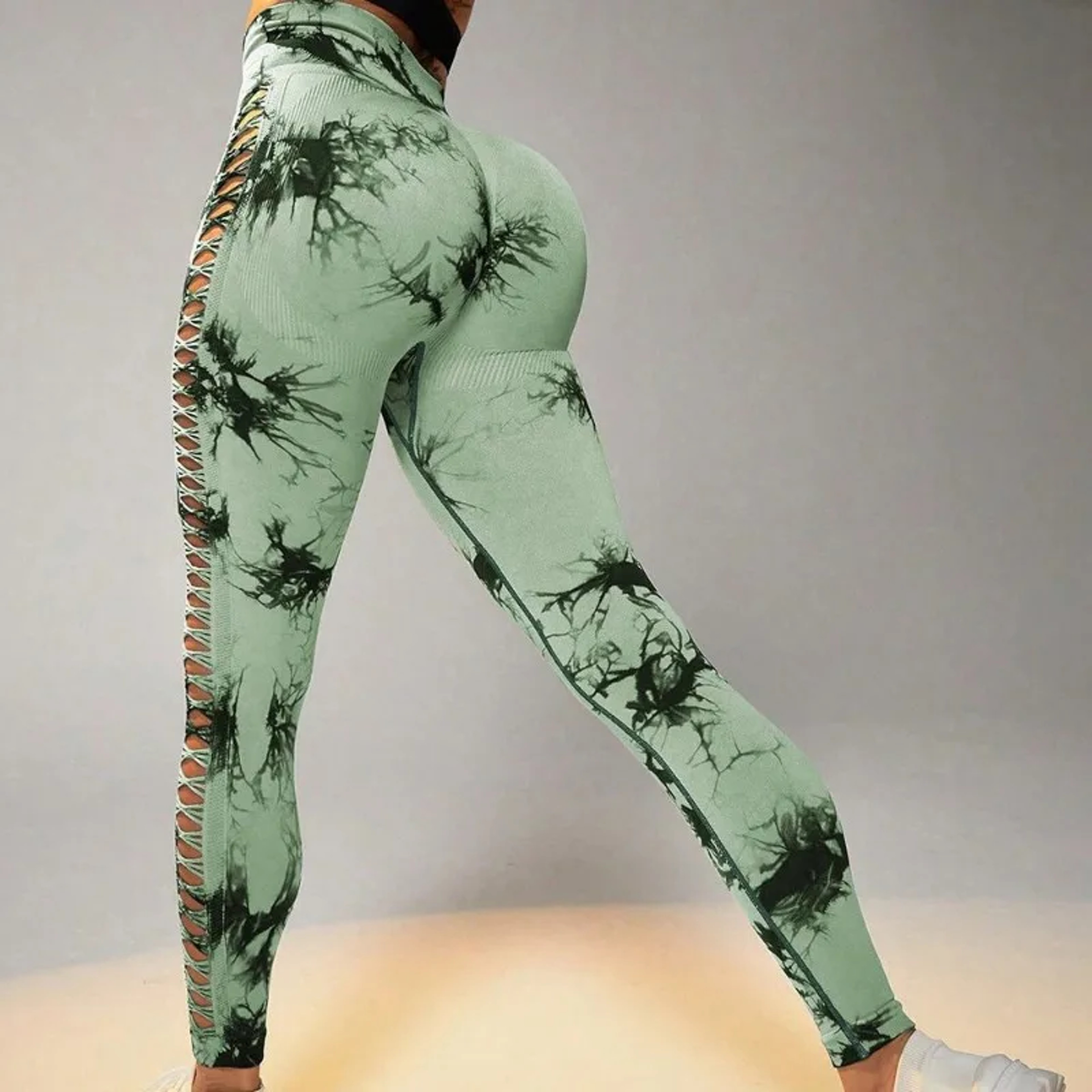 Women's High Waist Tie-Dye Seamless Booty Lifting Yoga Leggings – view 6