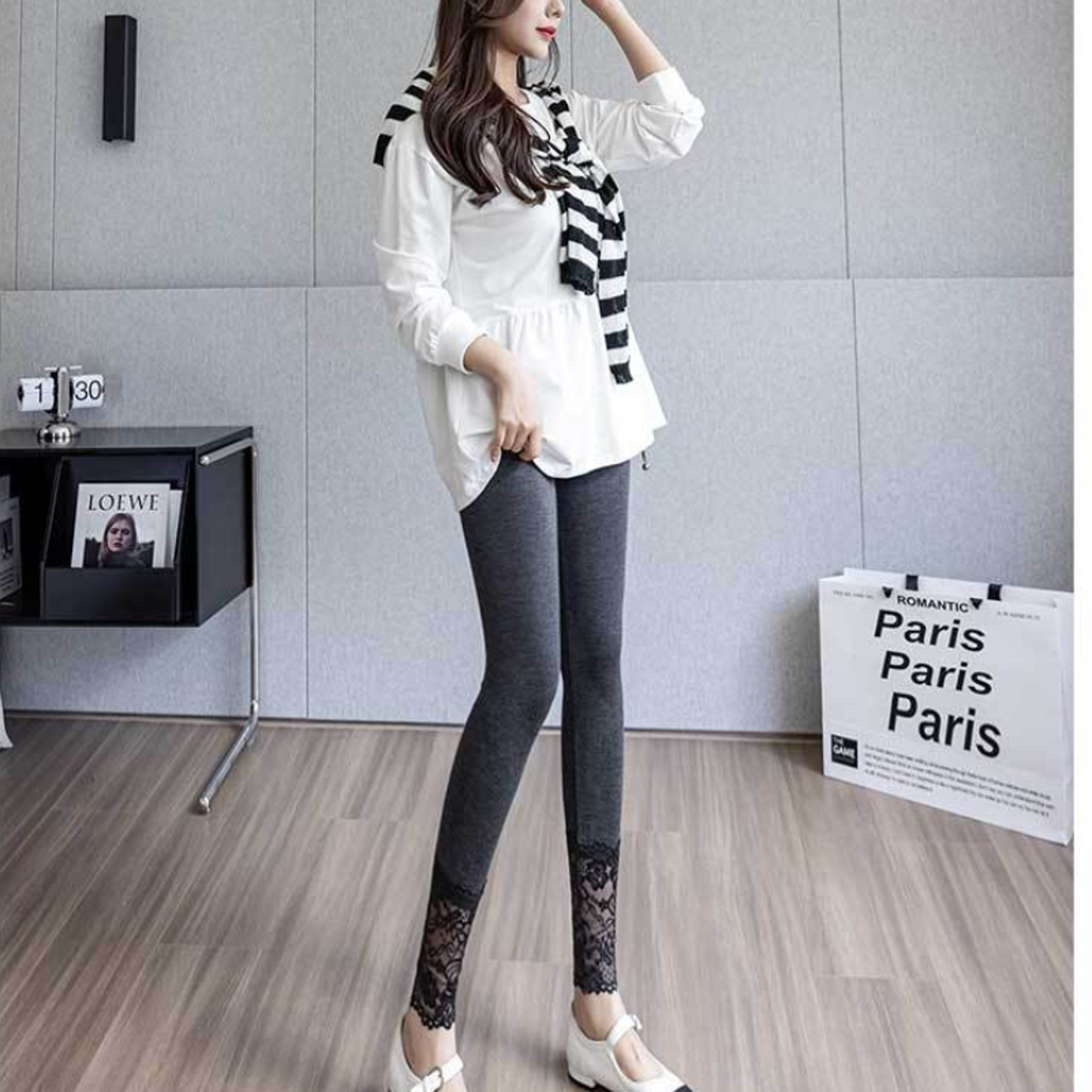 High Waisted Lace Trim Leggings For Women With Tummy Control And Butt Lifting Fit 5