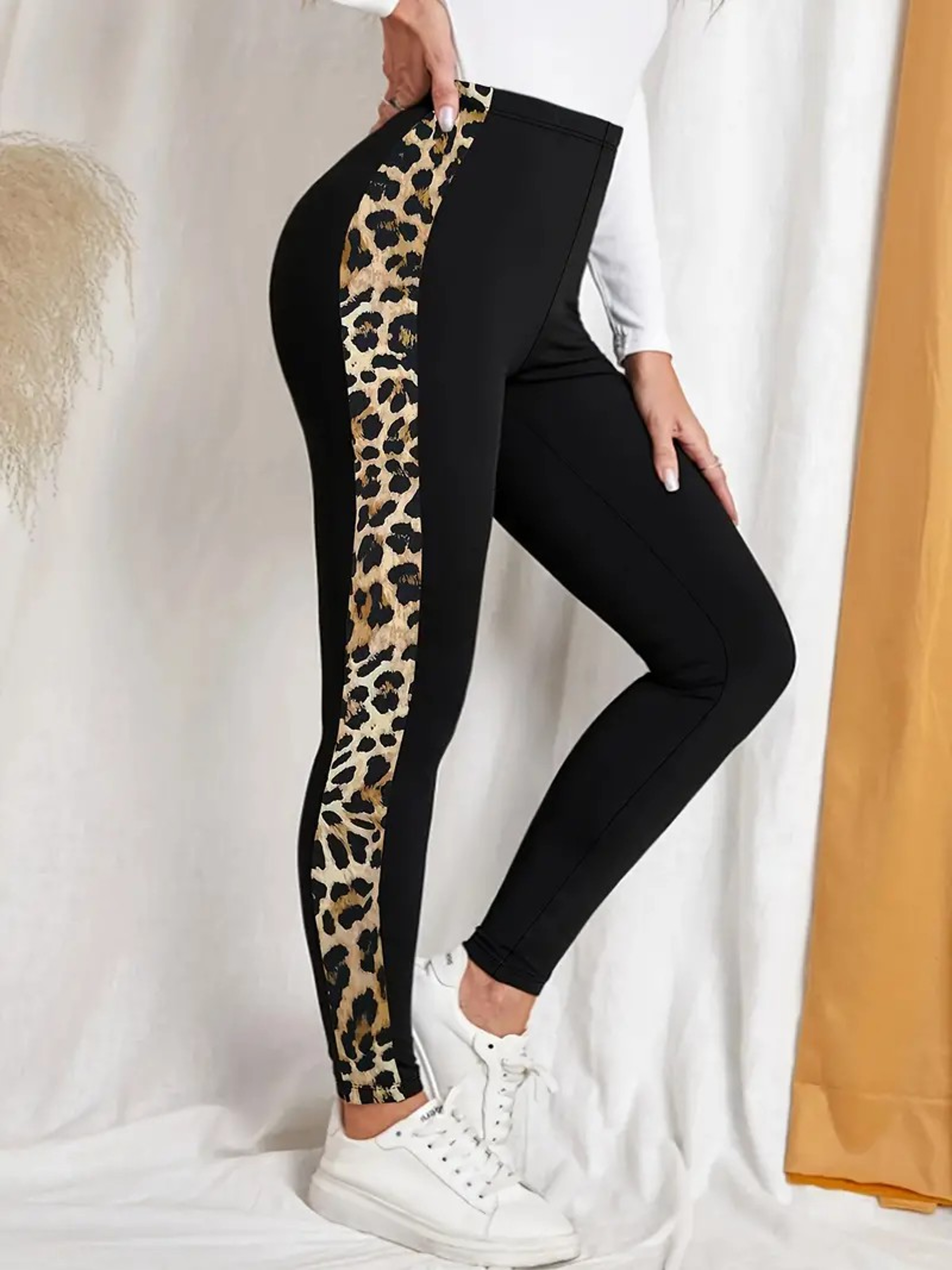 Women's Leopard Print Leggings with Mid Waist and Booty Lifting Fit – view 6