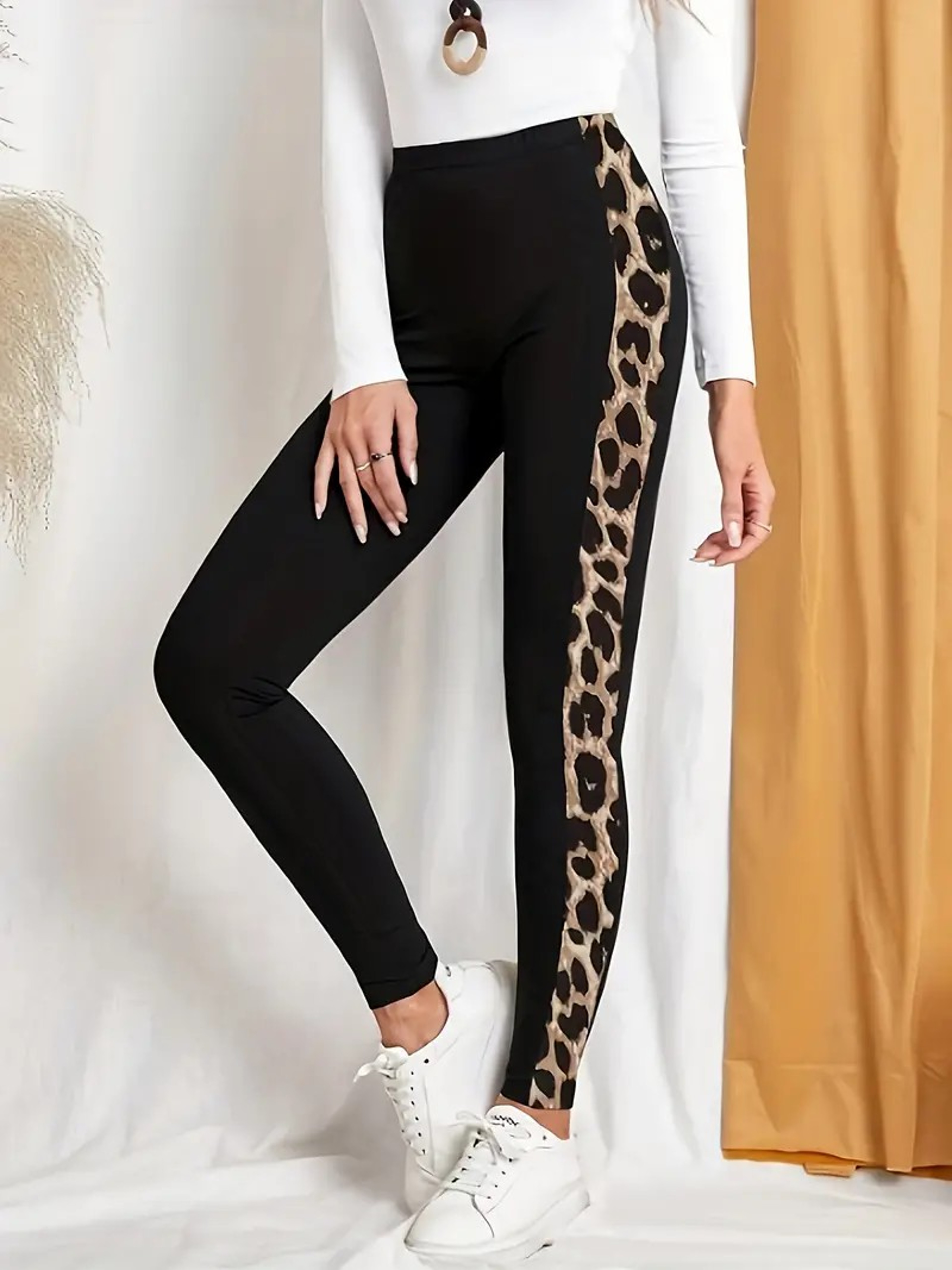 Women's Leopard Print Leggings with Mid Waist and Booty Lifting Fit – view 5