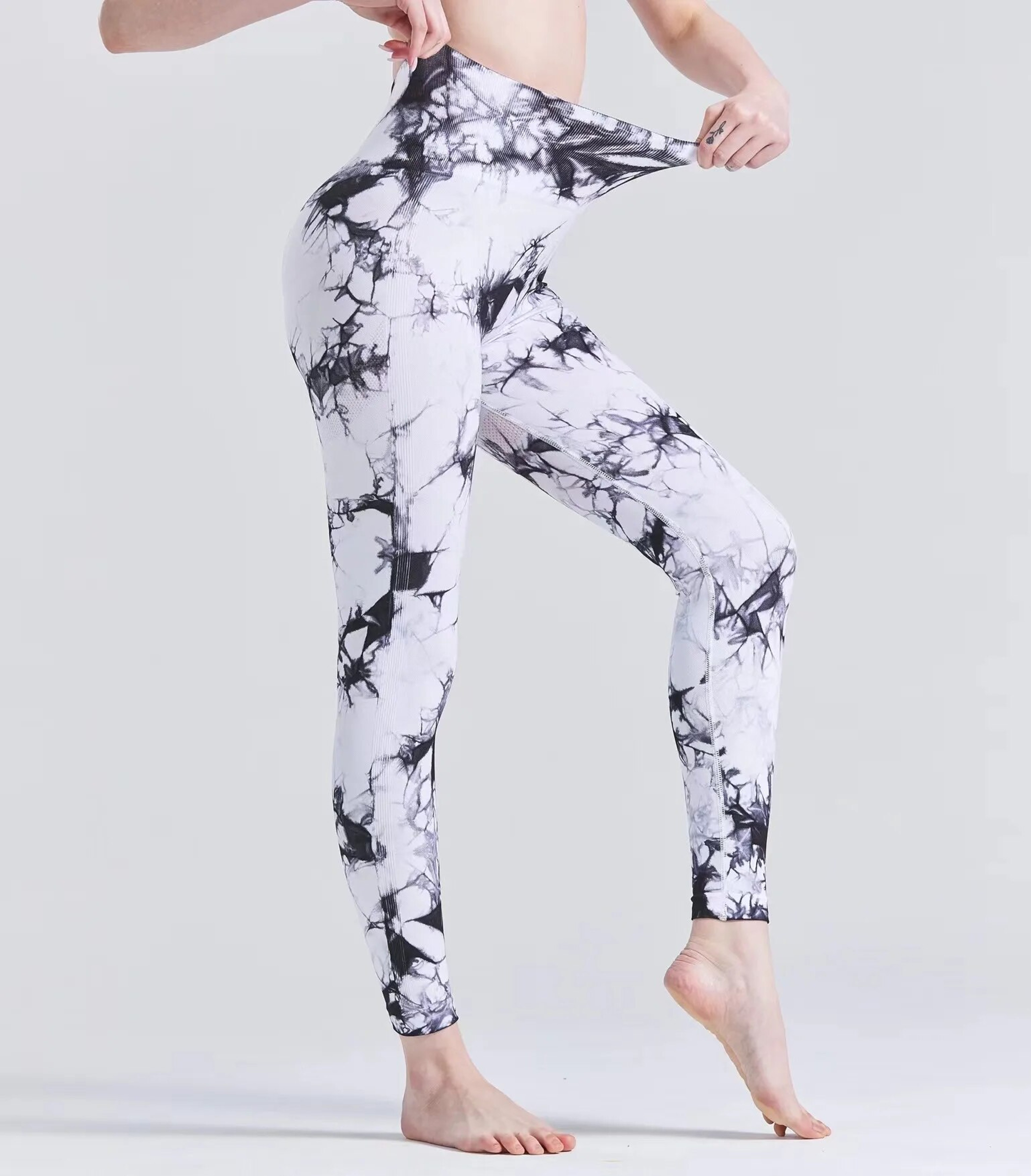 Womens High Waisted TieDye Seamless Scrunch Butt Yoga Leggings 7