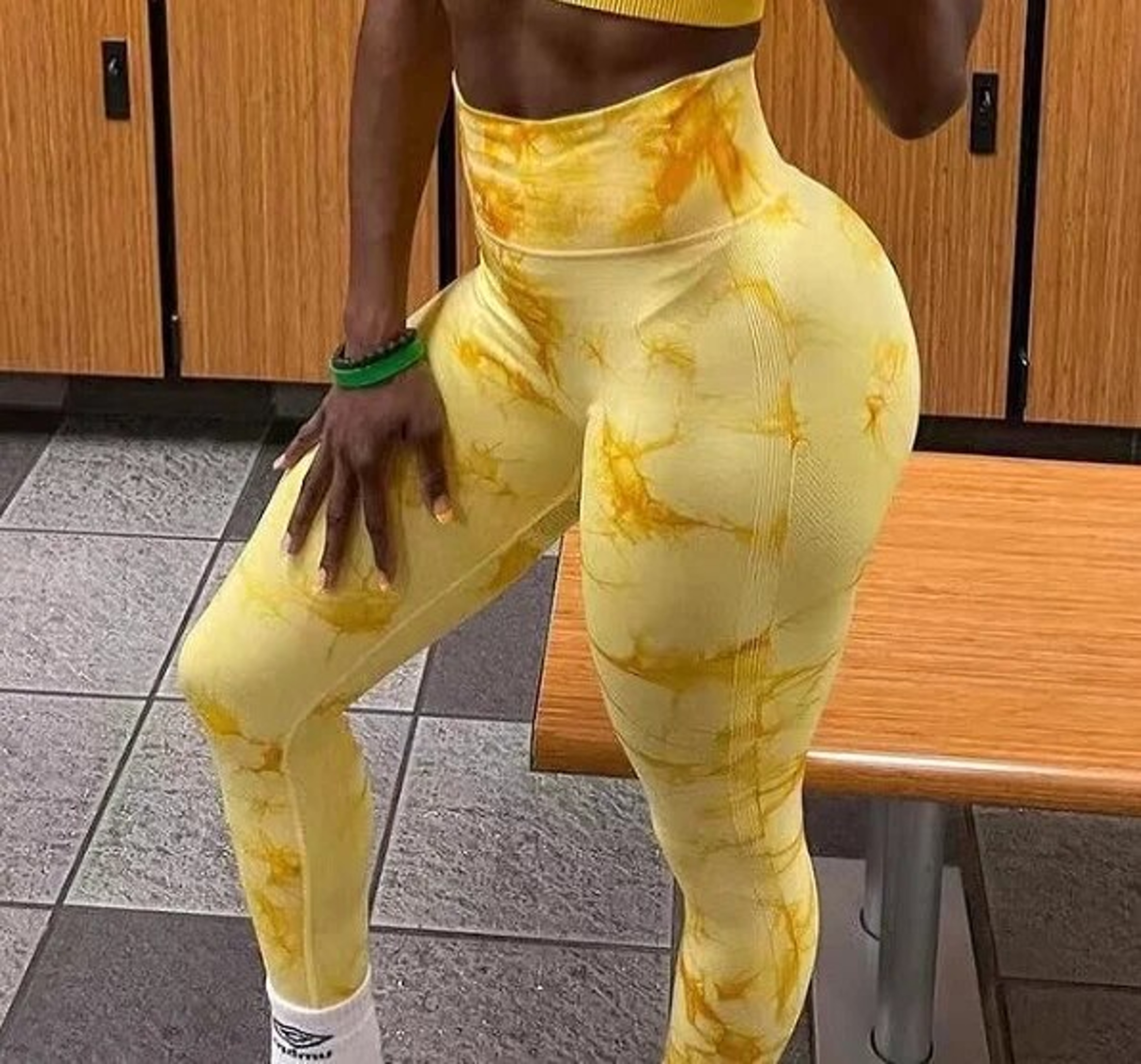 Womens High Waisted TieDye Seamless Scrunch Butt Yoga Leggings 14