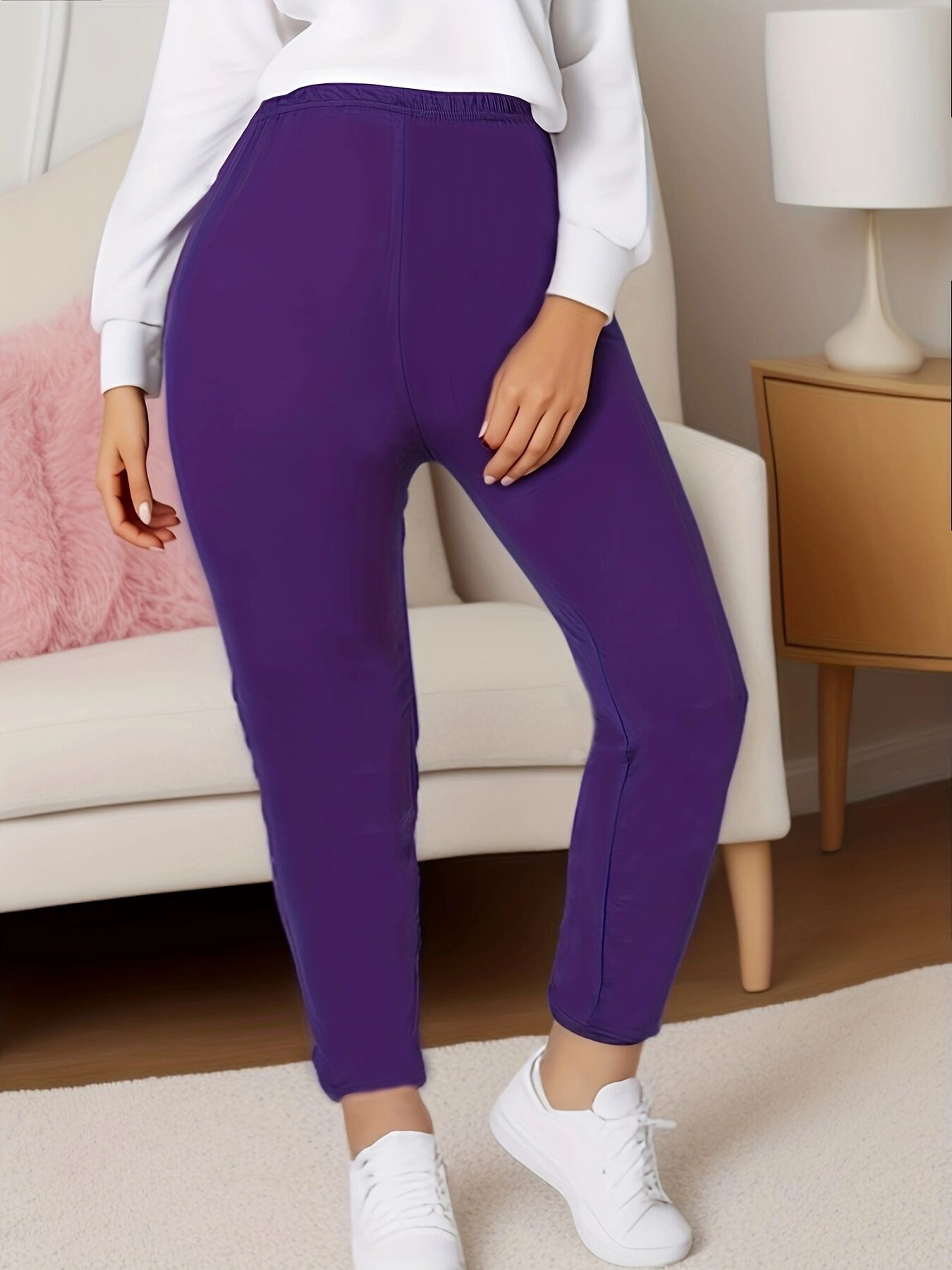 Women's Plus Size High Stretch Seamless Ankle Length Leggings – view 3