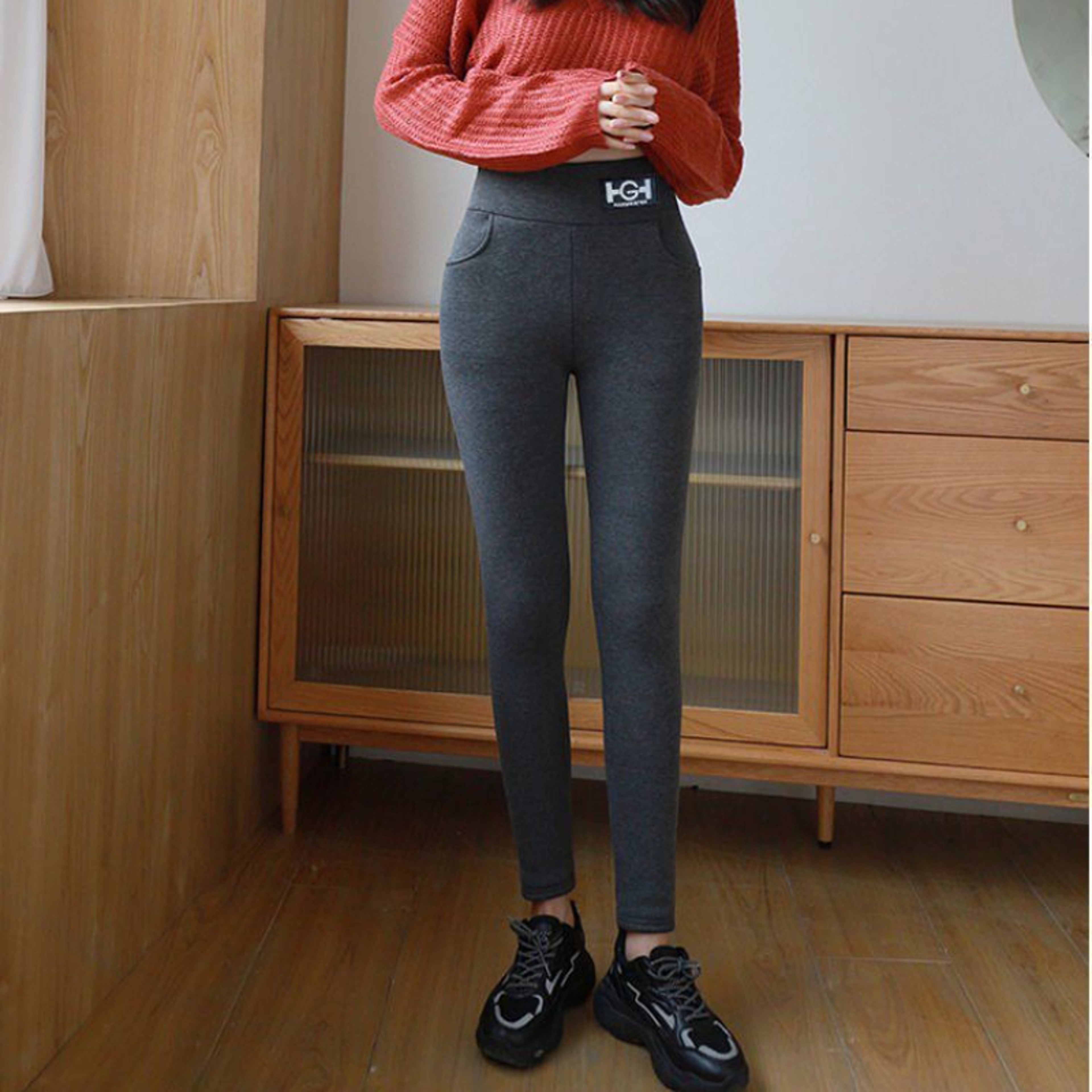 Womens Fleece Lined Thermal Leggings With High Waist And Plush Interior 5