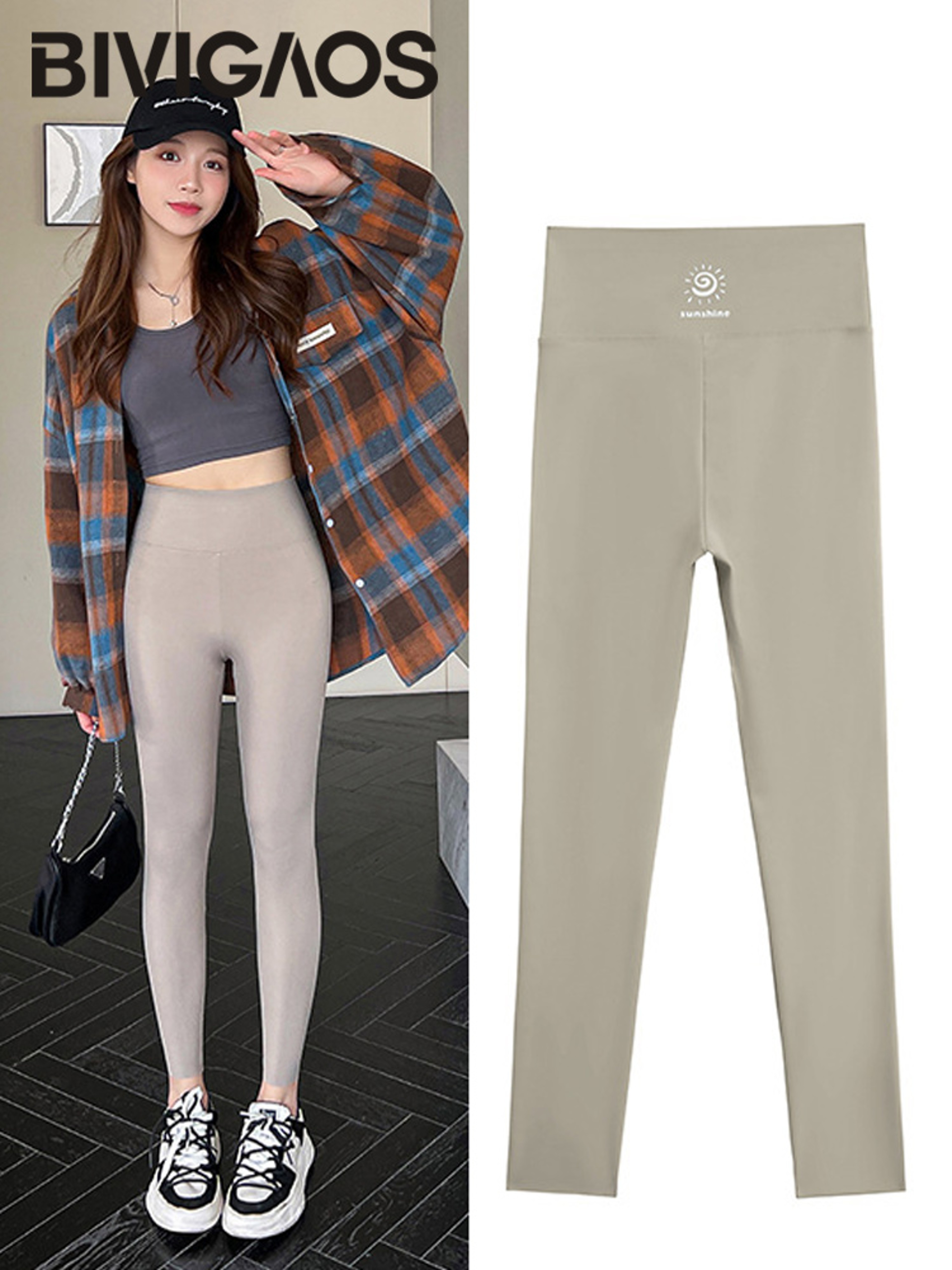 Womens High Waist Seamless Workout Leggings With Sun Print 11