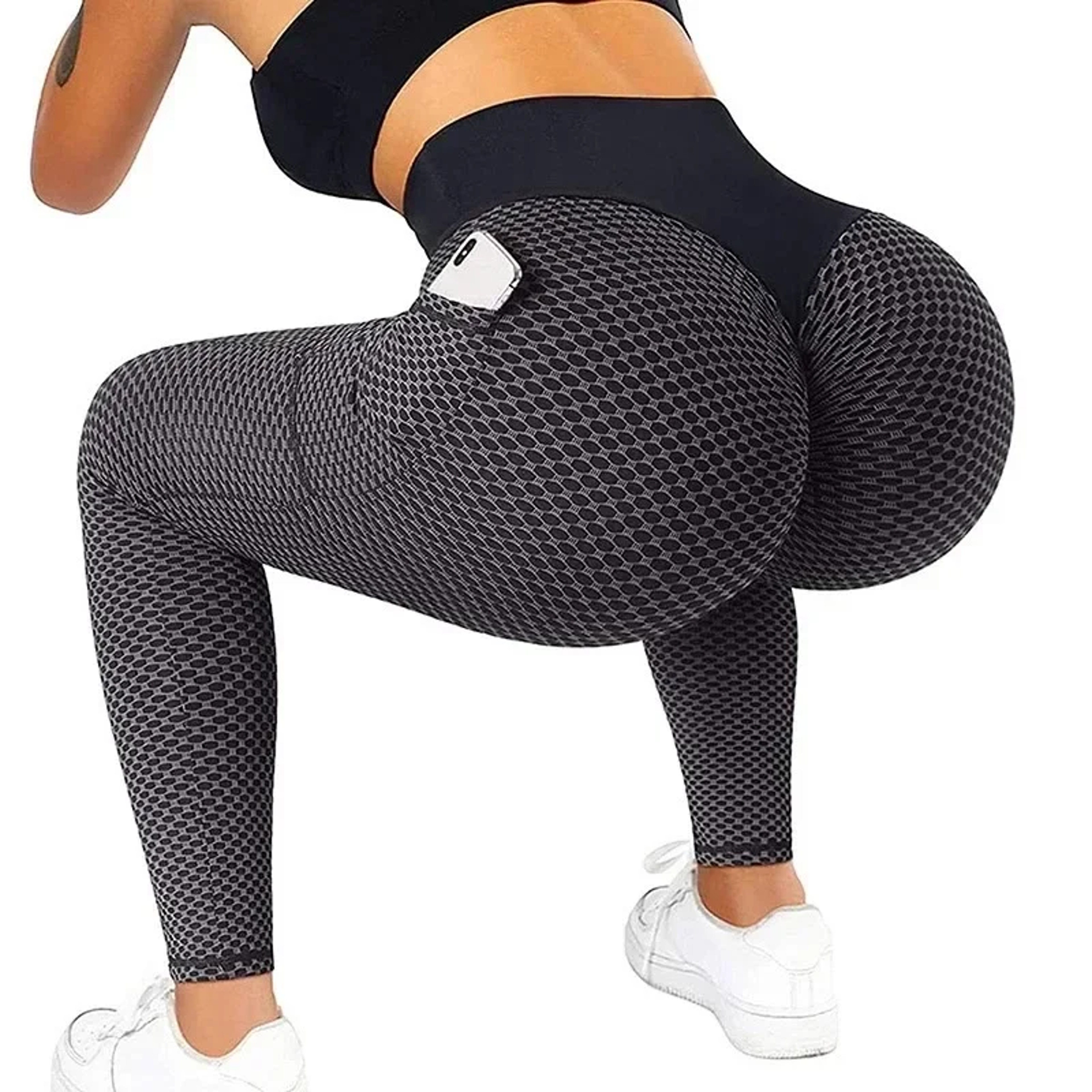 Womens High Waist Scrunch Butt Workout Leggings With Side Pockets 1
