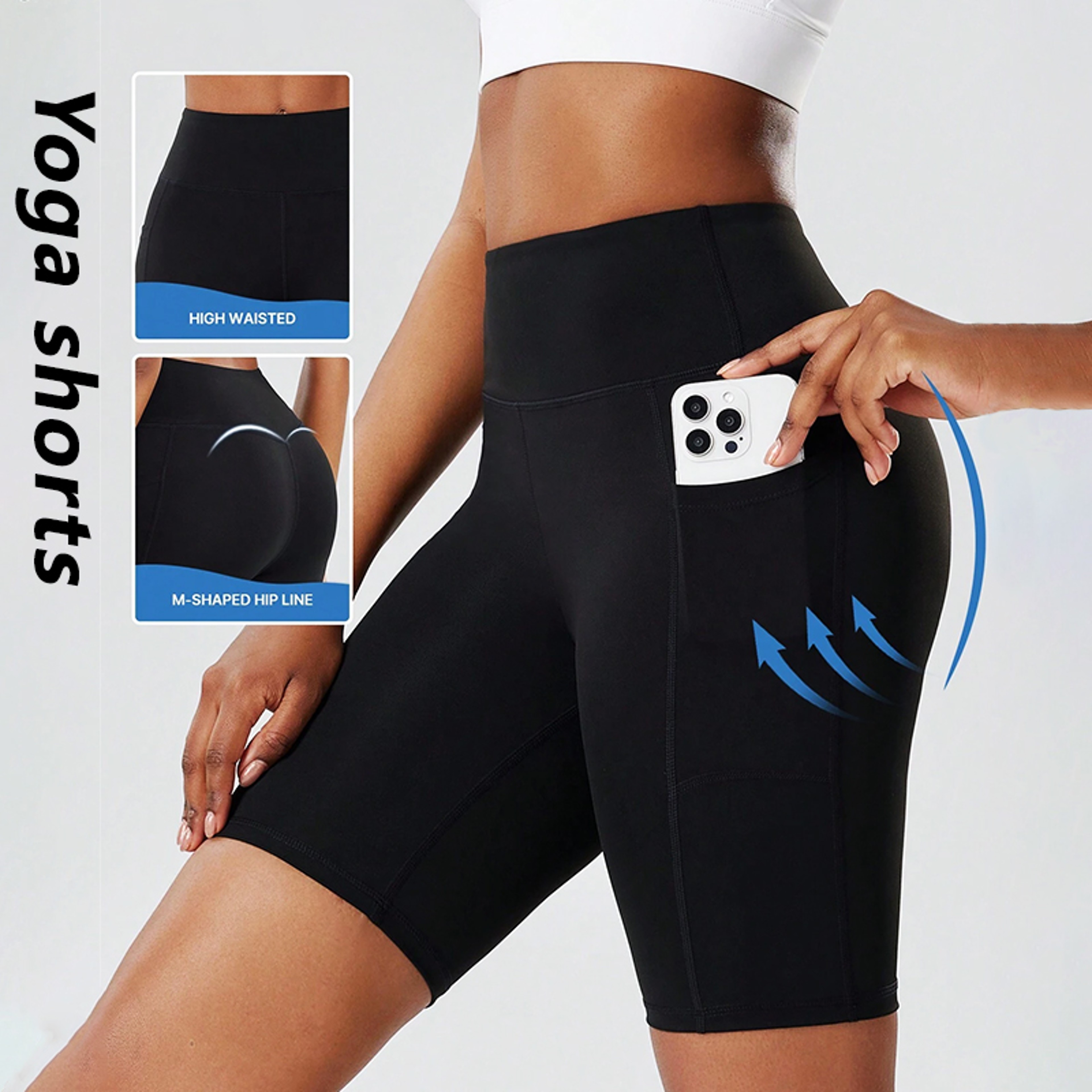 Womens High Waisted Biker Shorts With Pockets For Yoga And Workouts 2