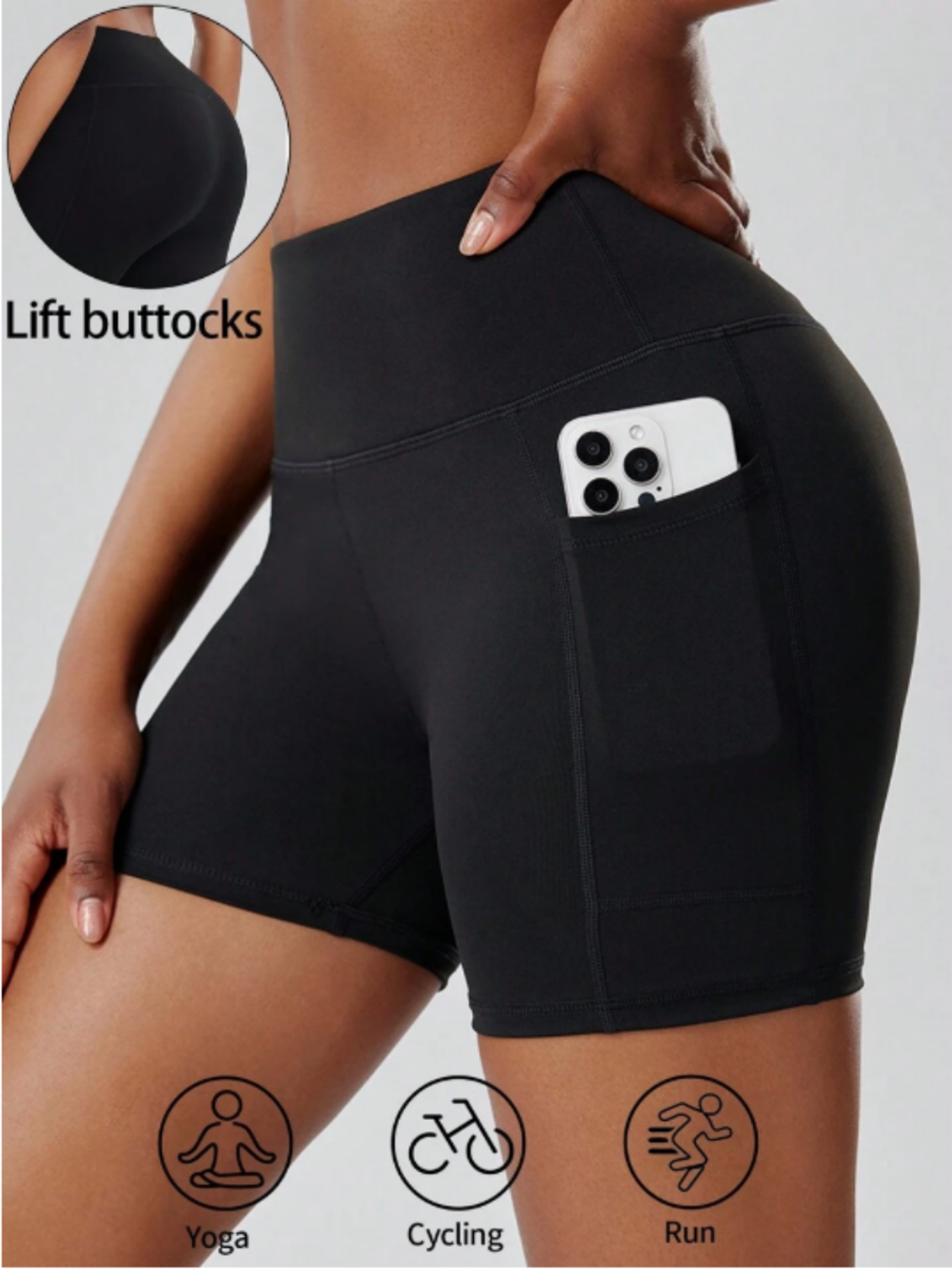 Womens High Waisted Biker Shorts With Pockets For Yoga And Workouts 1