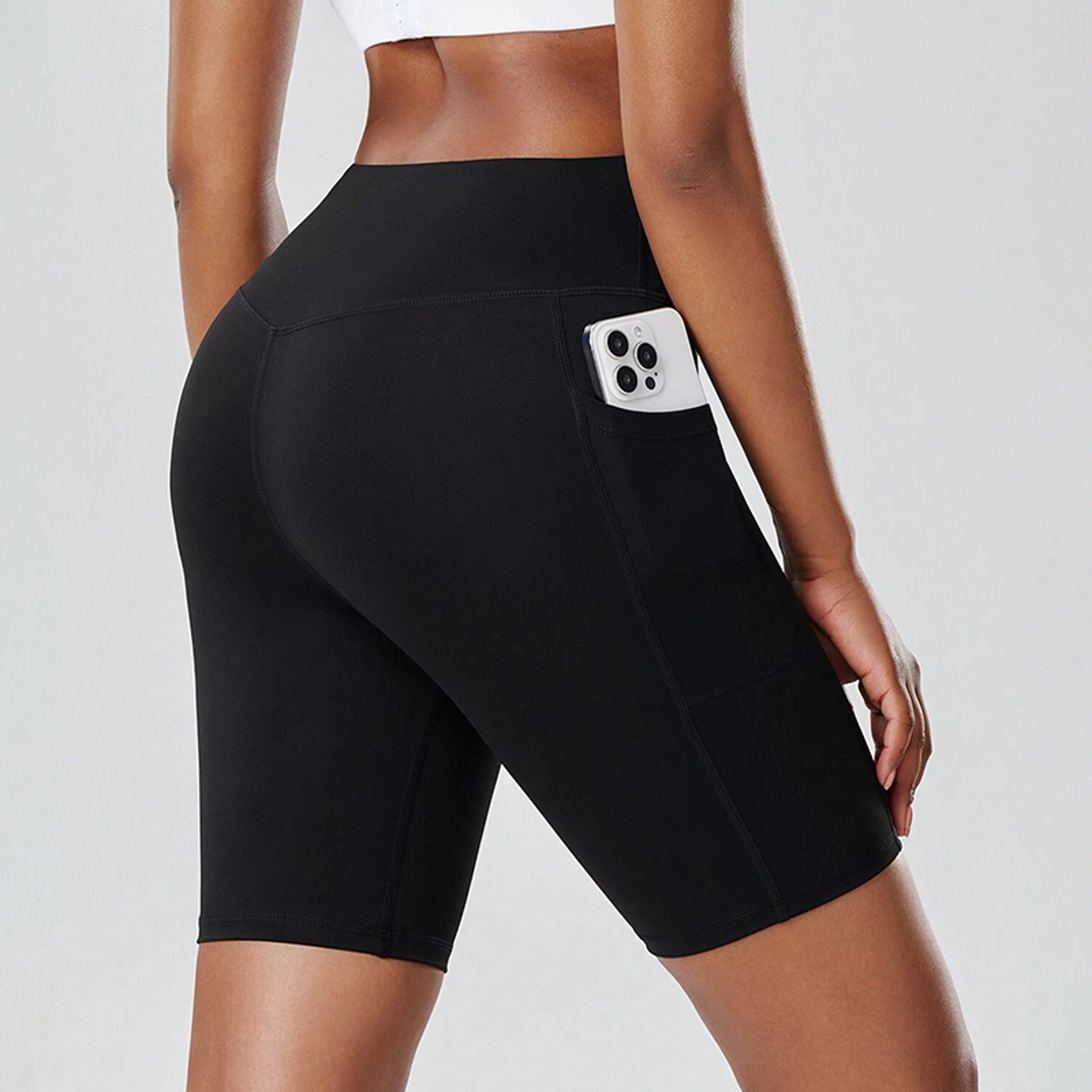 Womens High Waisted Biker Shorts With Pockets For Yoga And Workouts 0