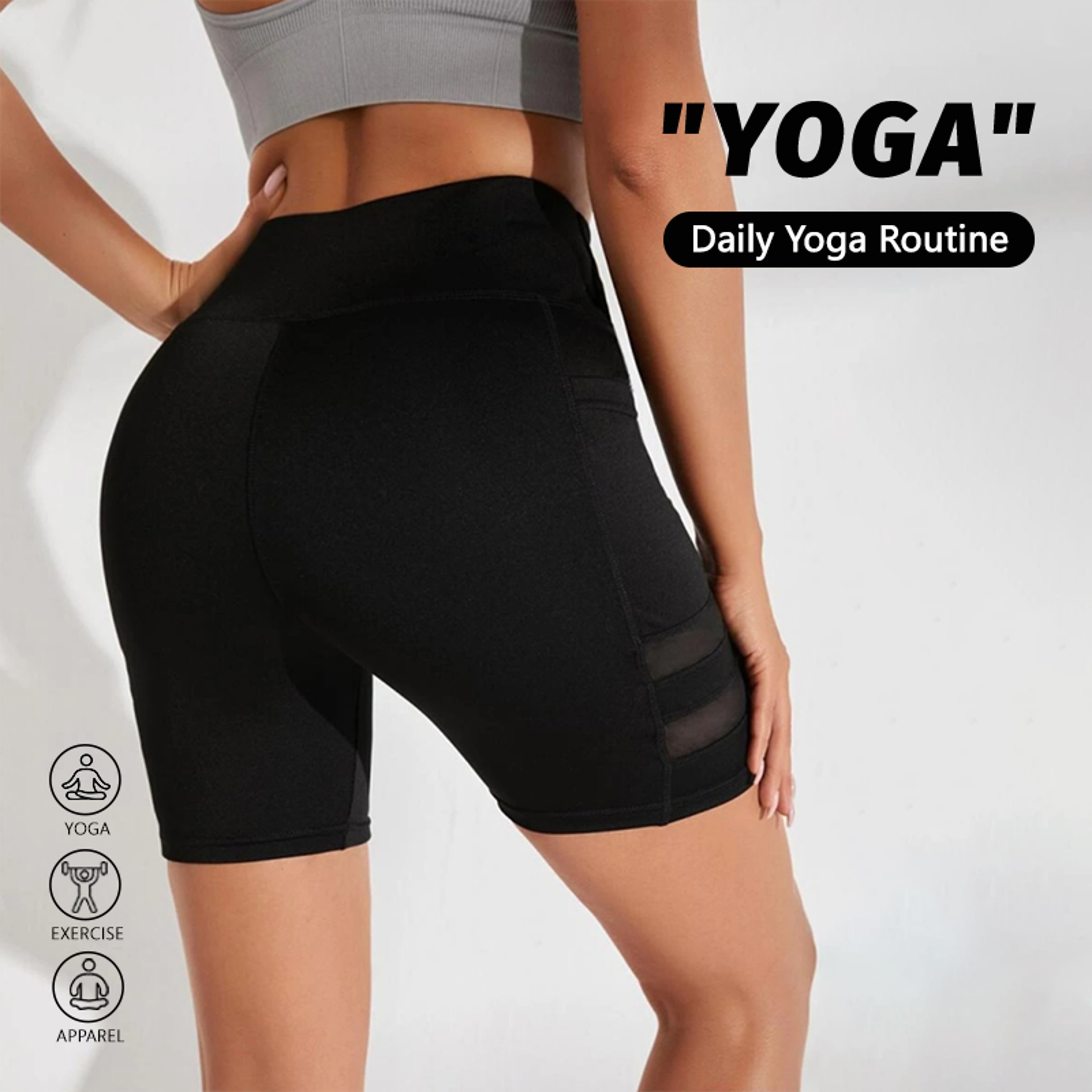 Womens High Waisted Sports Shorts With Hidden Pockets And Quick Dry Fabric 1