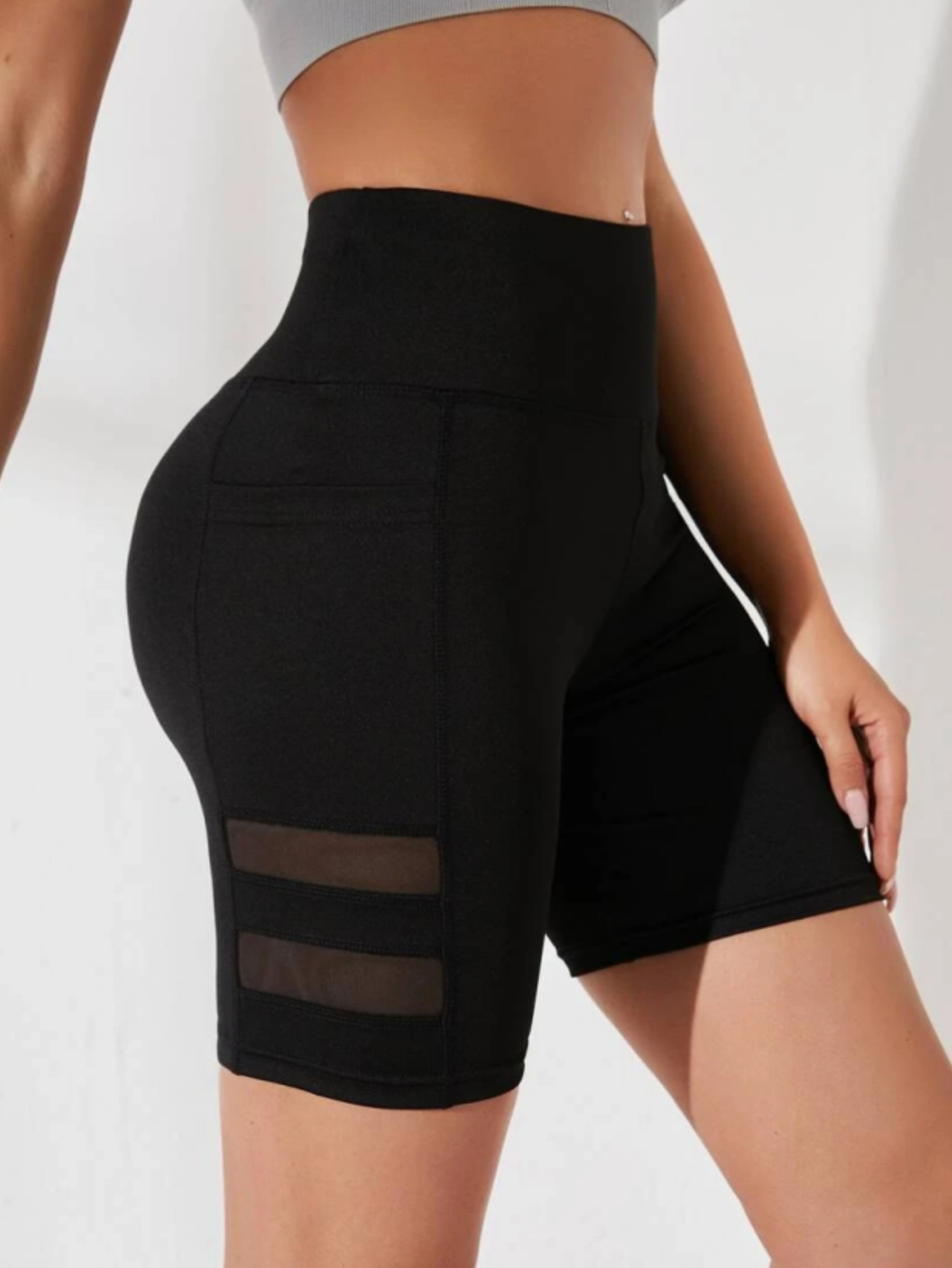 Womens High Waisted Sports Shorts With Hidden Pockets And Quick Dry Fabric 3