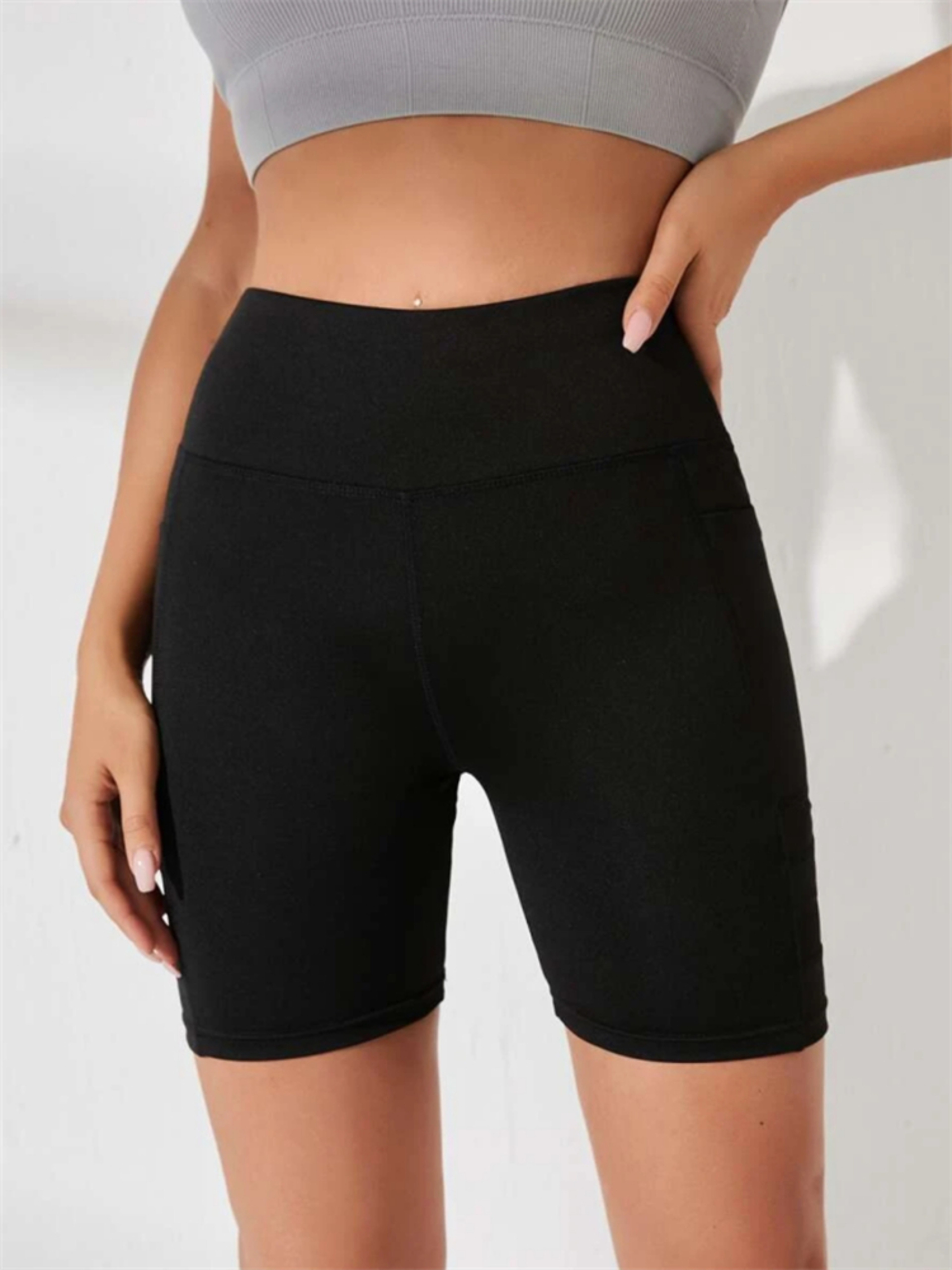 Womens High Waisted Sports Shorts With Hidden Pockets And Quick Dry Fabric 5