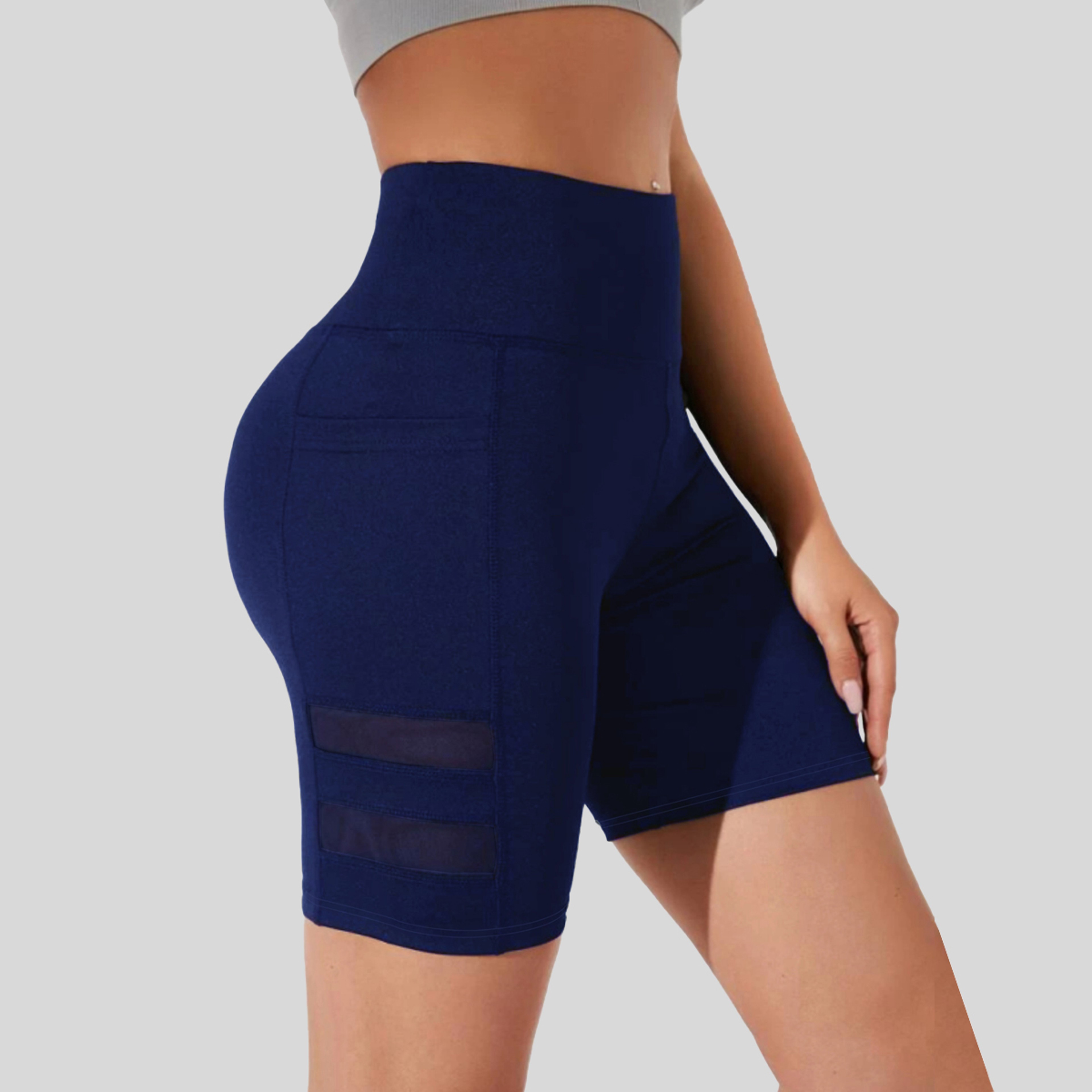 Womens High Waisted Sports Shorts With Hidden Pockets And Quick Dry Fabric 9