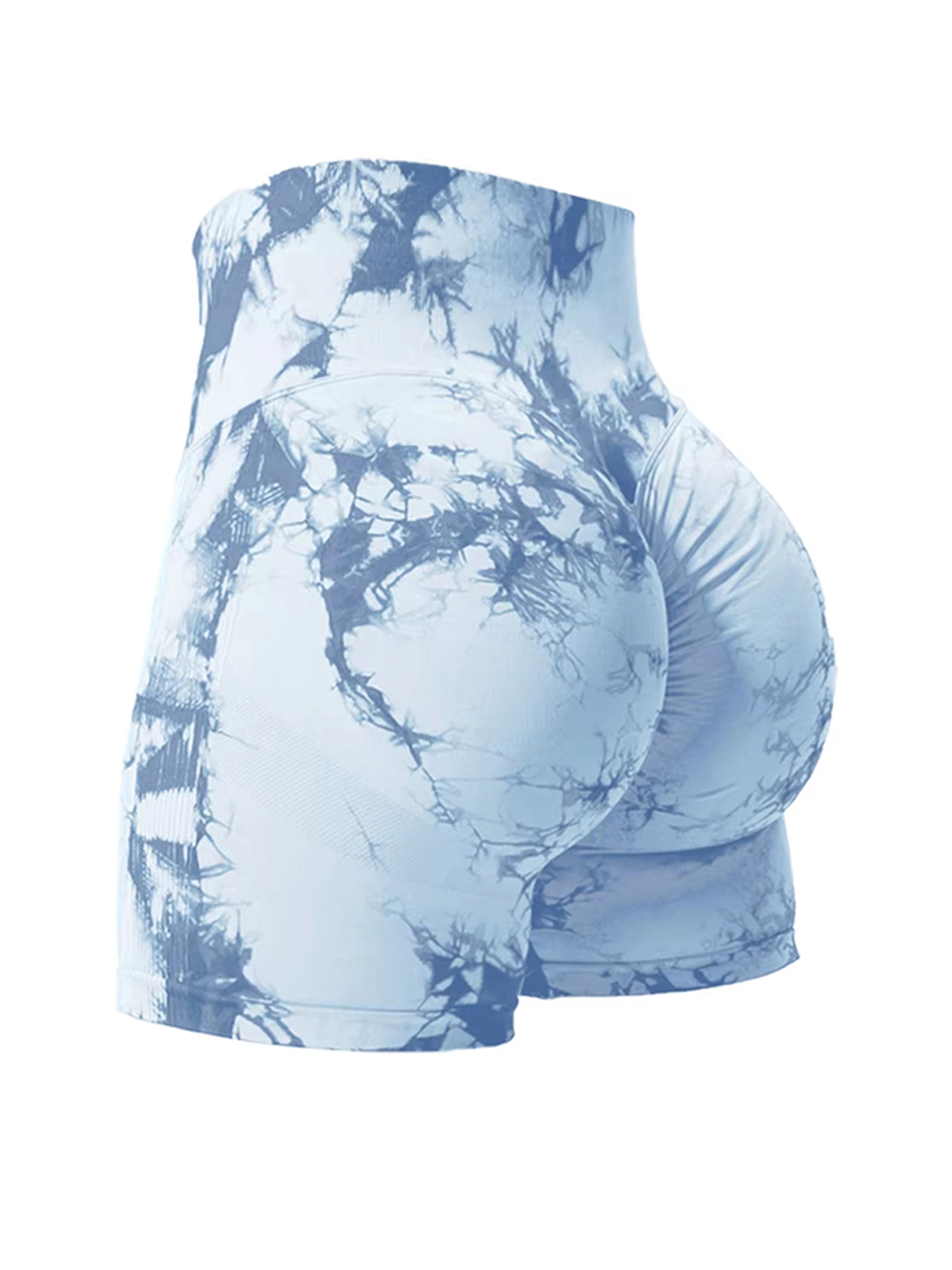 Womens High Waist Tie Dye Seamless Workout Shorts  2 Pack 13