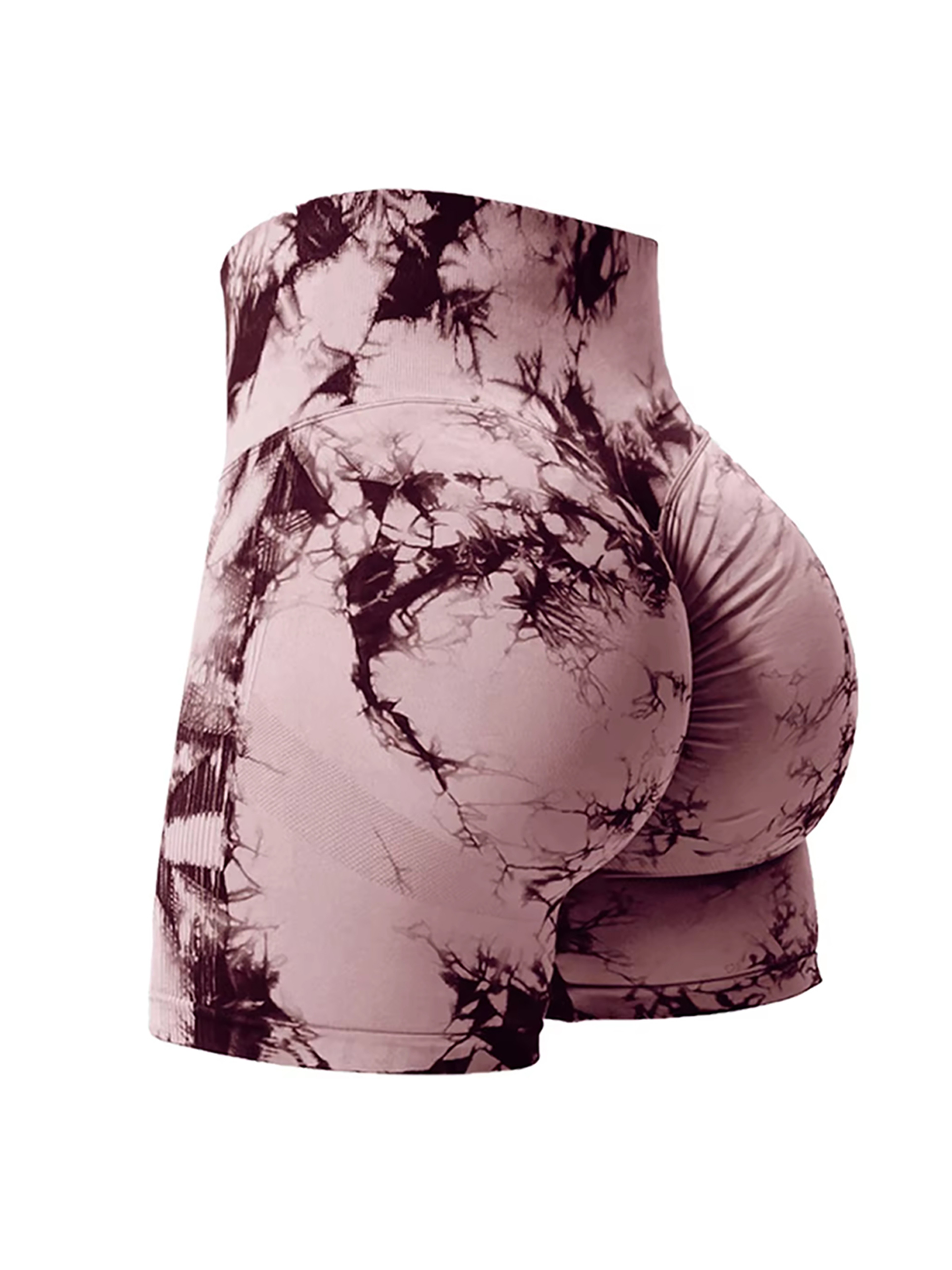 Womens High Waist Tie Dye Seamless Workout Shorts  2 Pack 15