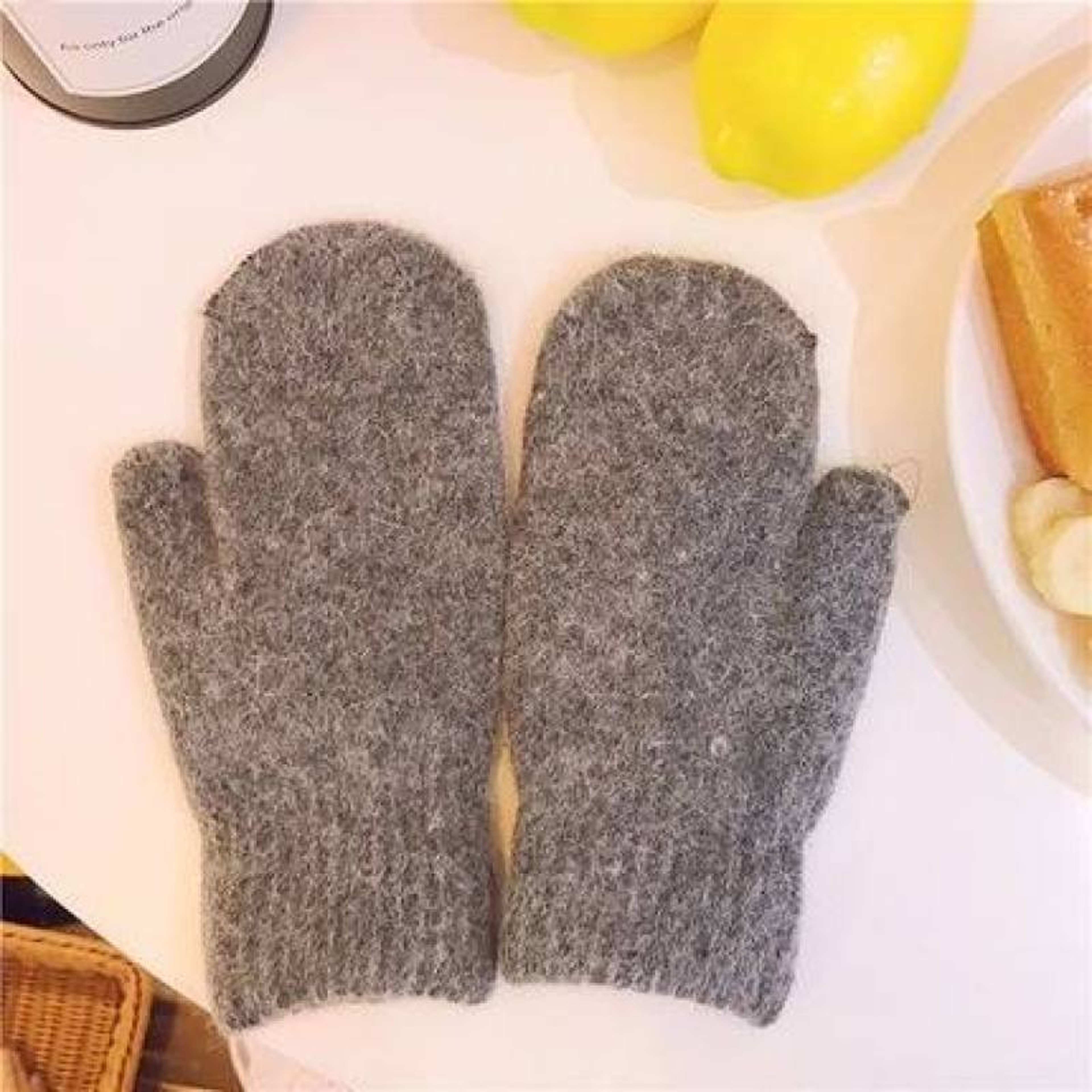 Womens Soft Knit Winter Gloves With Imitation Rabbit Fur And Stretch Fit 11