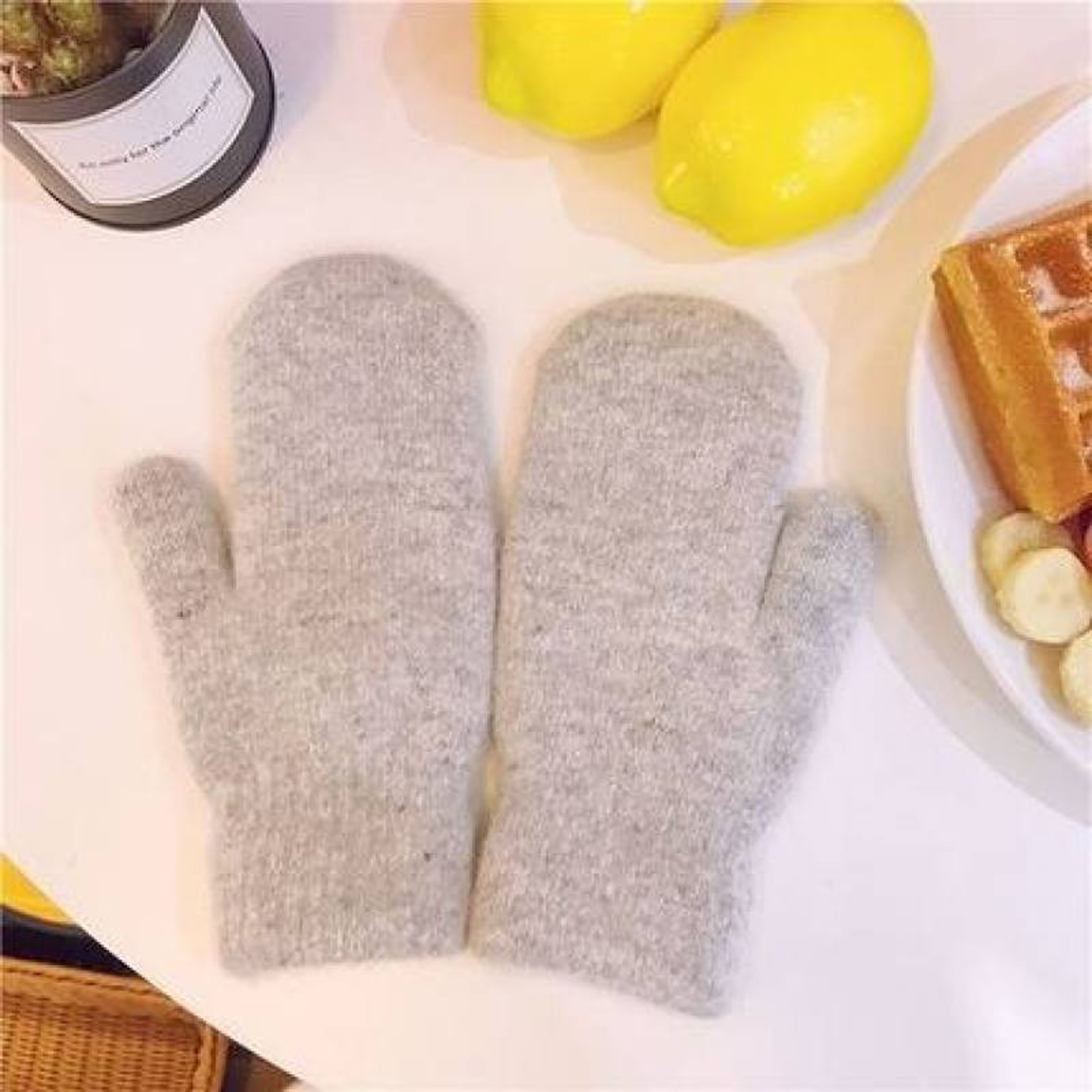 Womens Soft Knit Winter Gloves With Imitation Rabbit Fur And Stretch Fit 10