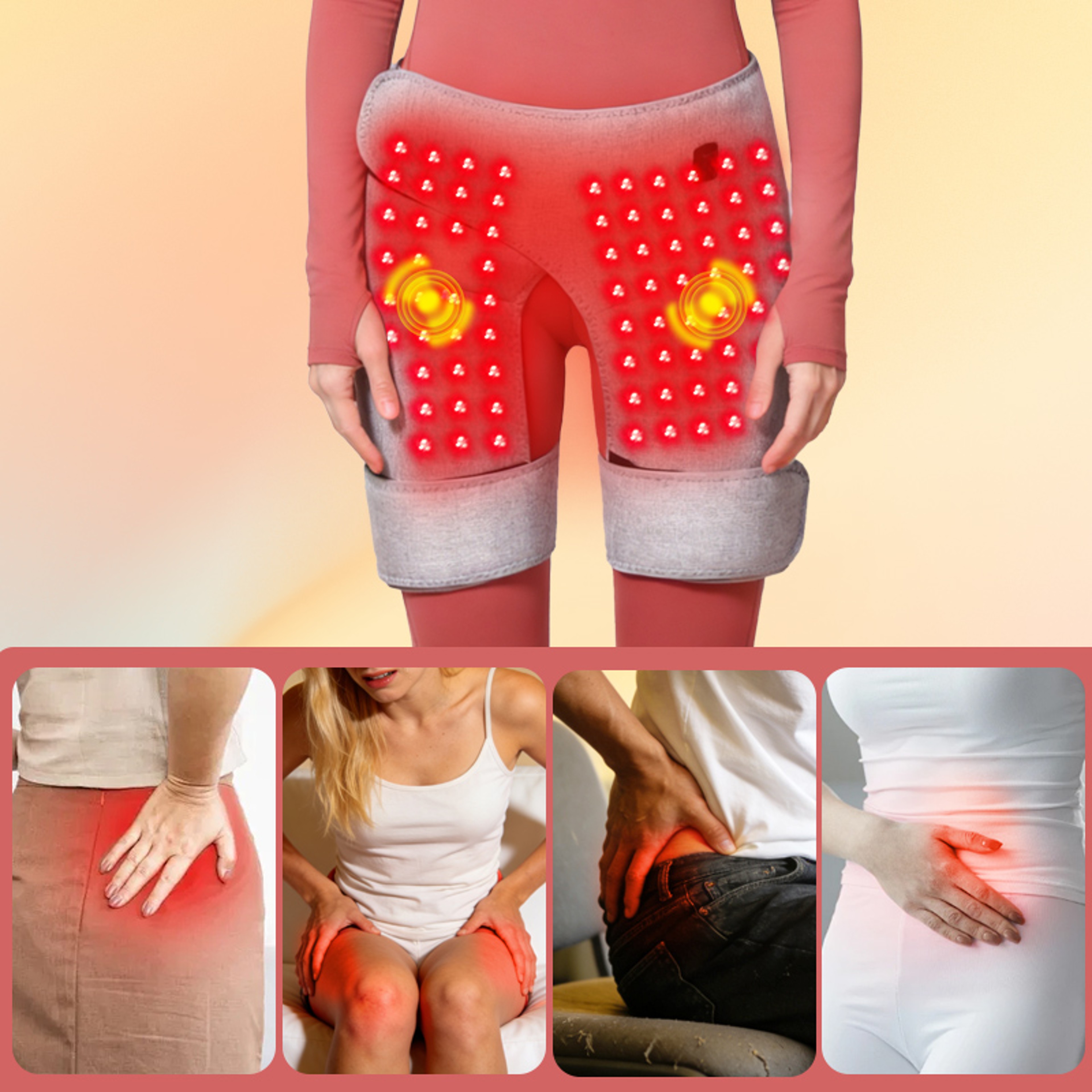 Red Light Heated Shorts for Women with Abdominal Massage and 3 Adjustable Modes – view 6