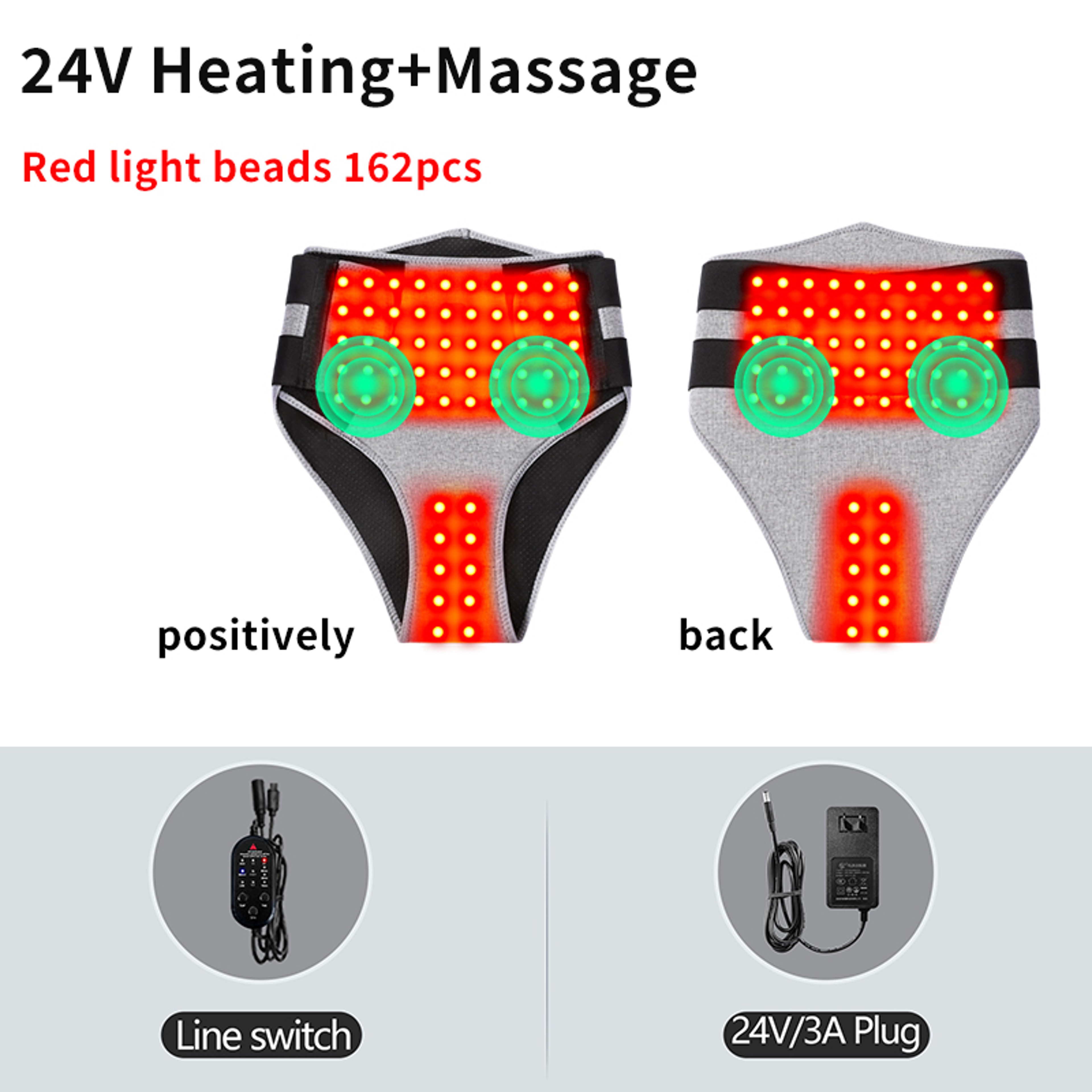 Red Light Heated Shorts for Women with Abdominal Massage and 3 Adjustable Modes – view 8