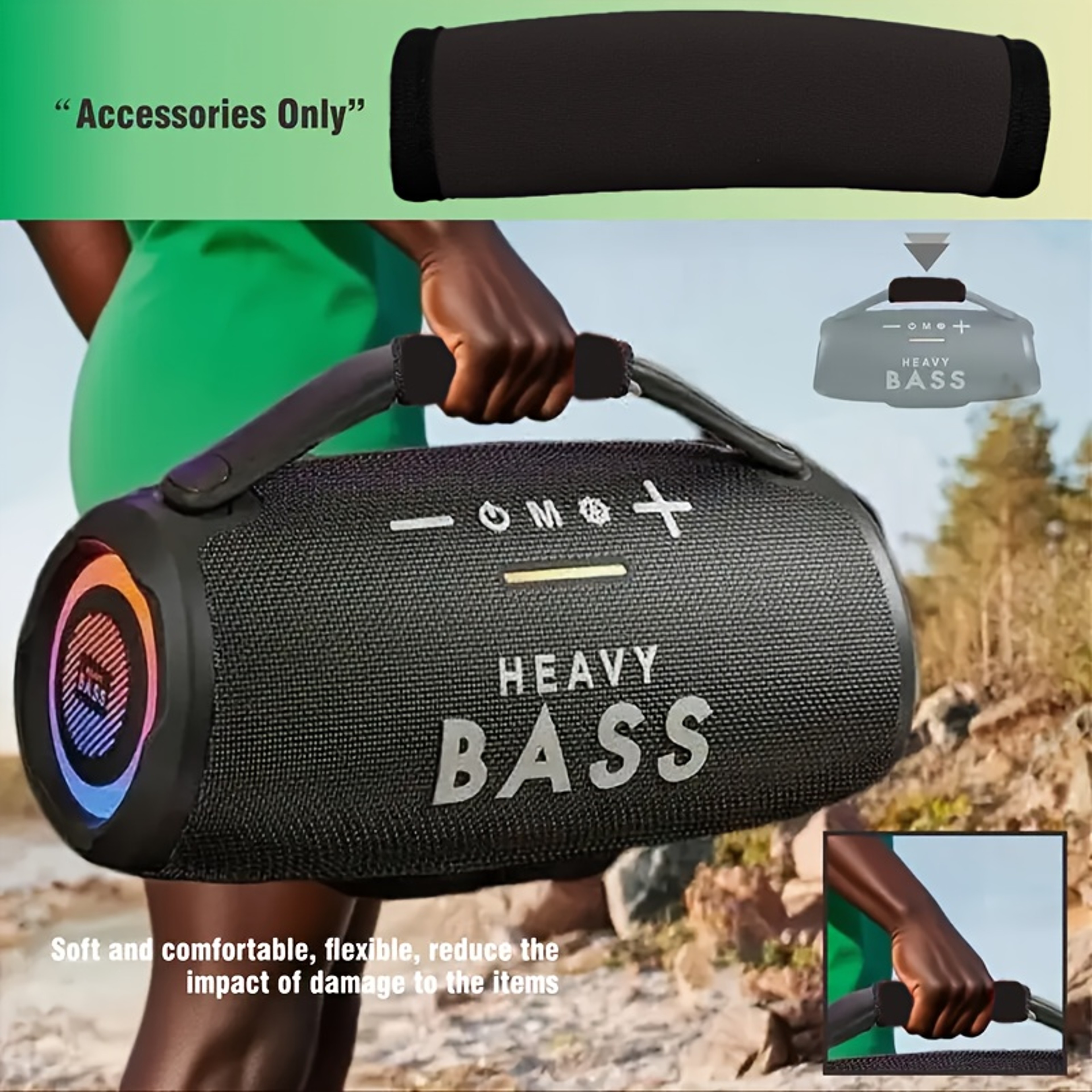 Black Subwoofer Wristband Cover for Car Audio Speaker Accessories – view 1