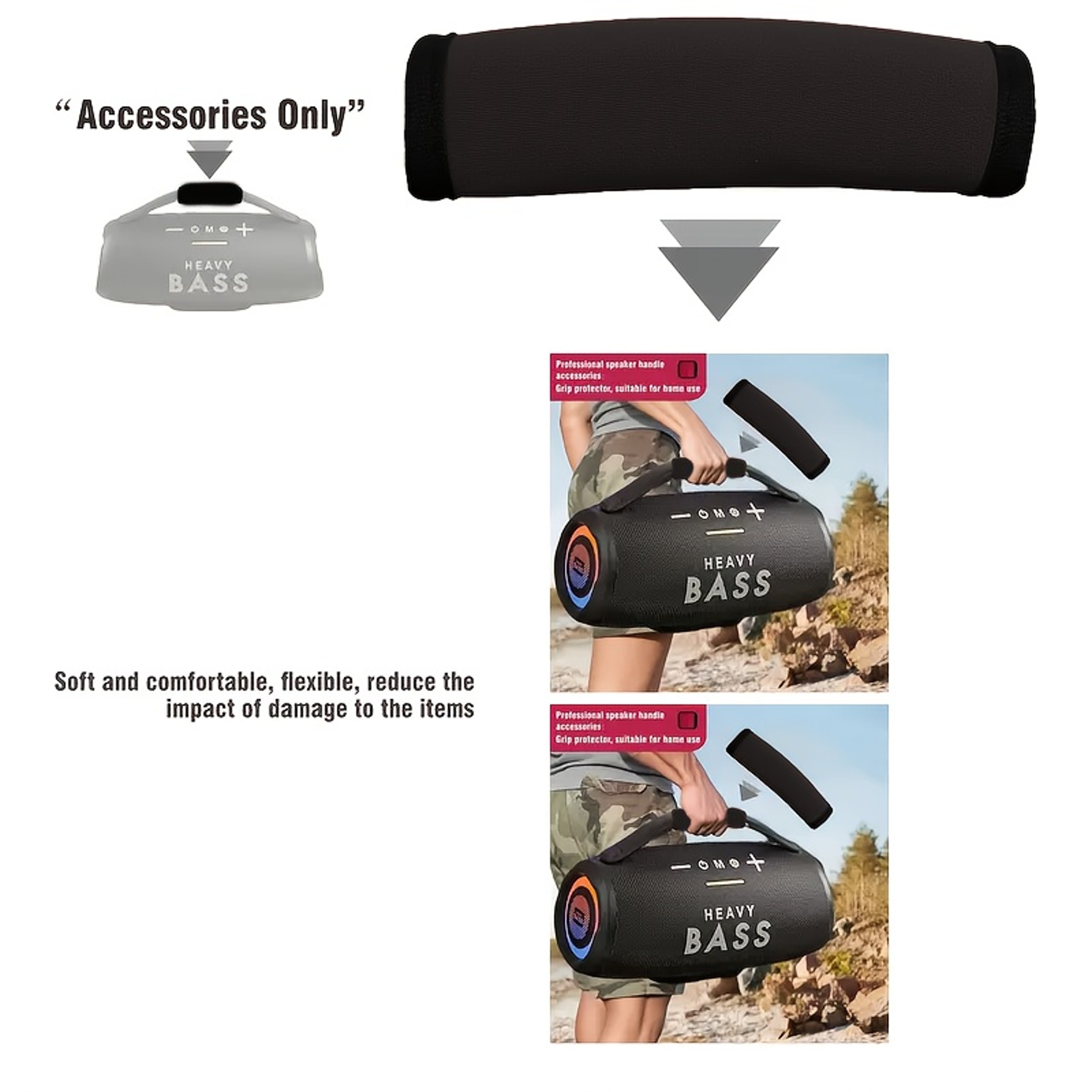 Black Subwoofer Wristband Cover for Car Audio Speaker Accessories – view 3
