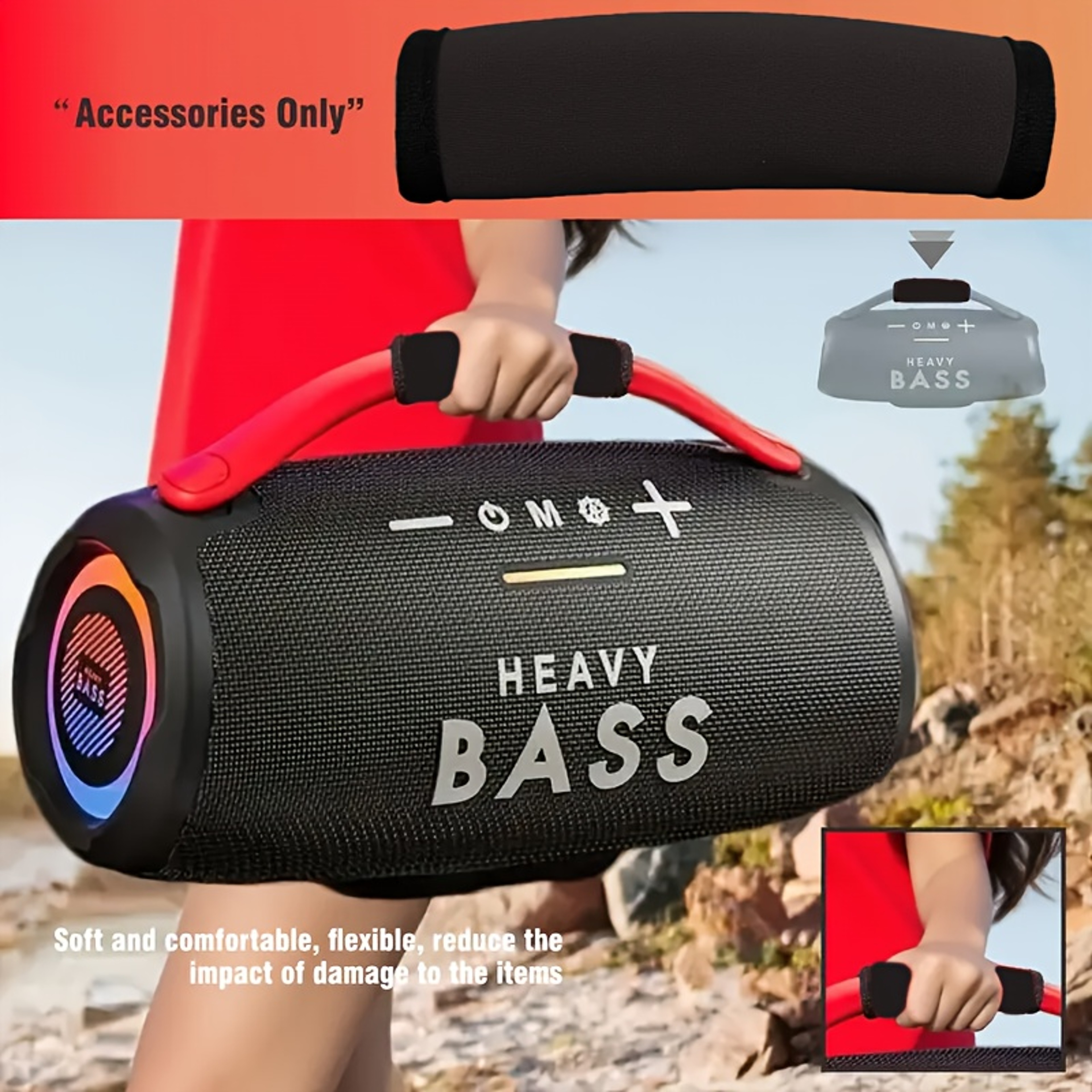Black Subwoofer Wristband Cover for Car Audio Speaker Accessories – view 2