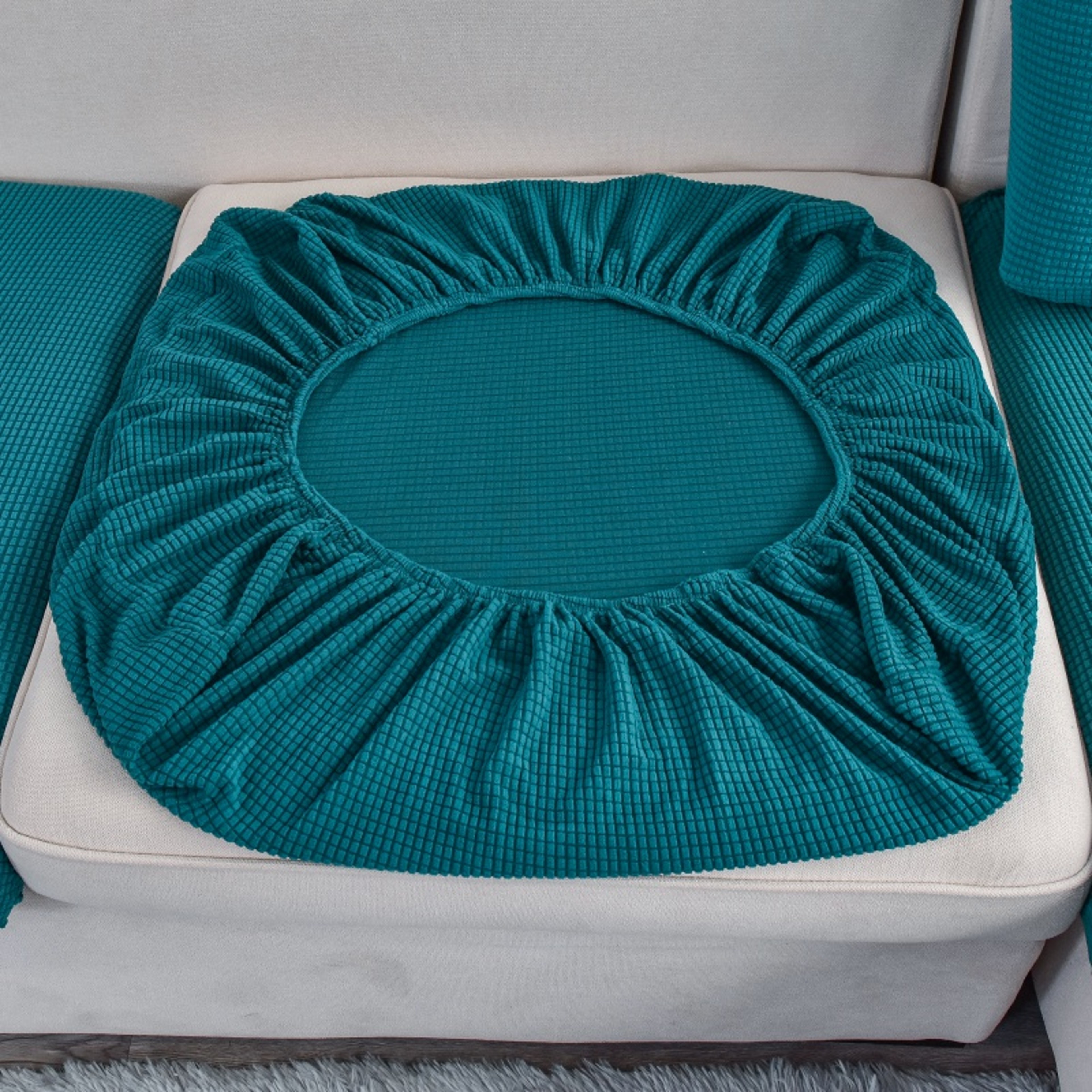 Polar Fleece Sofa Cushion Cover With Elastic AntiSlip Design 5