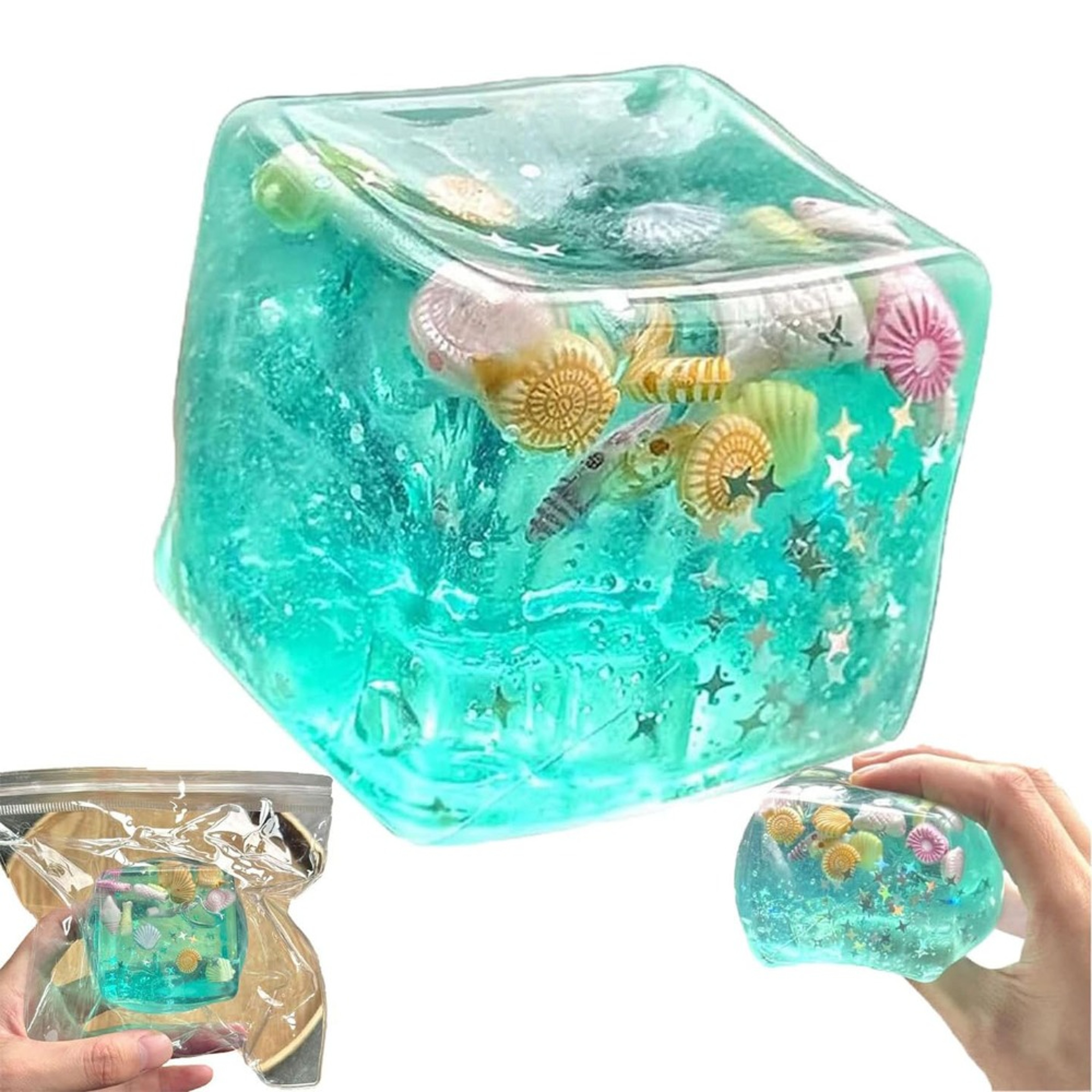Squishy Ocean Ice Cube Fidget Toy For Stress Relief And Sensory Play 3