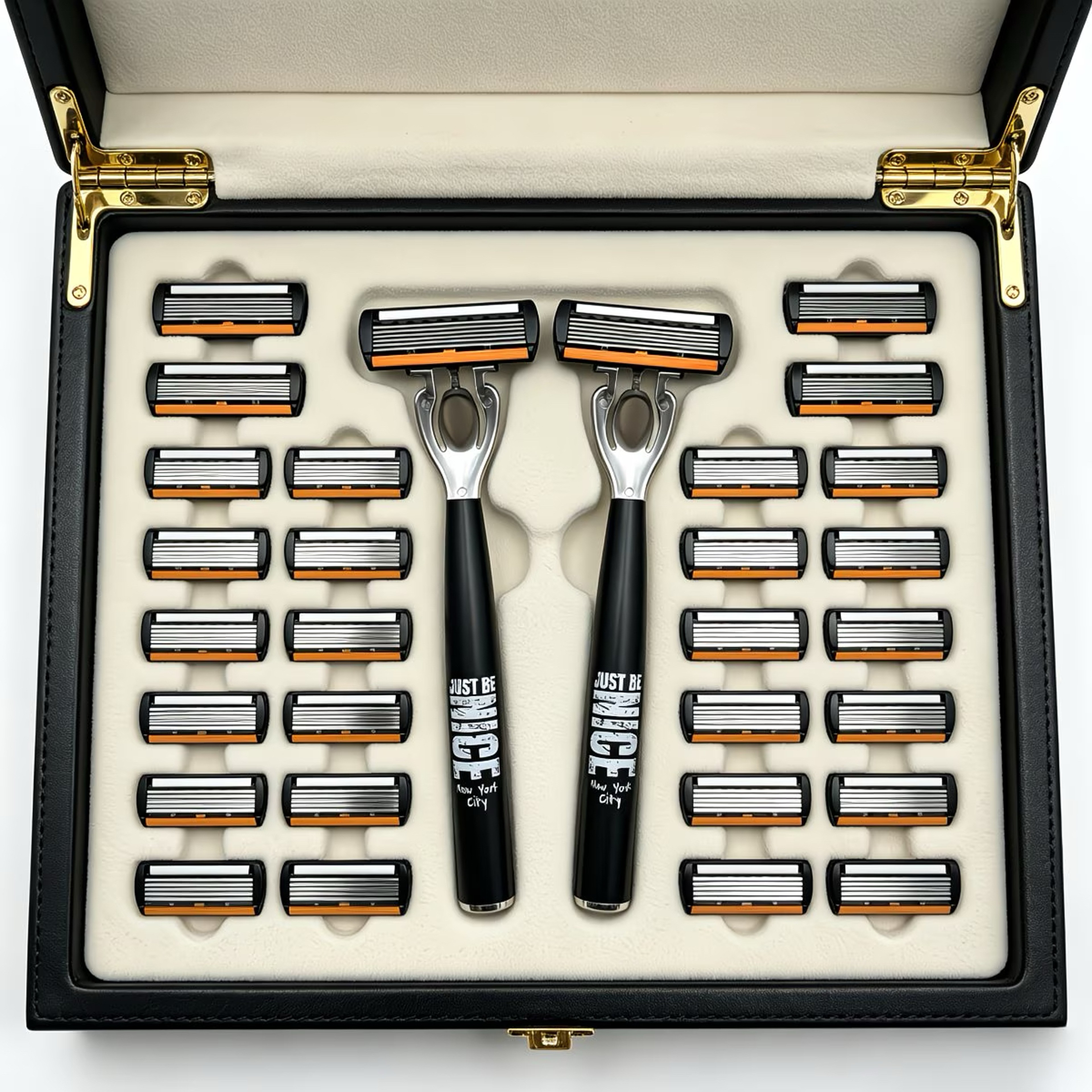 Mens Manual Safety Razor With 6 Stainless Steel Blades And Aloe Vera Strip 1