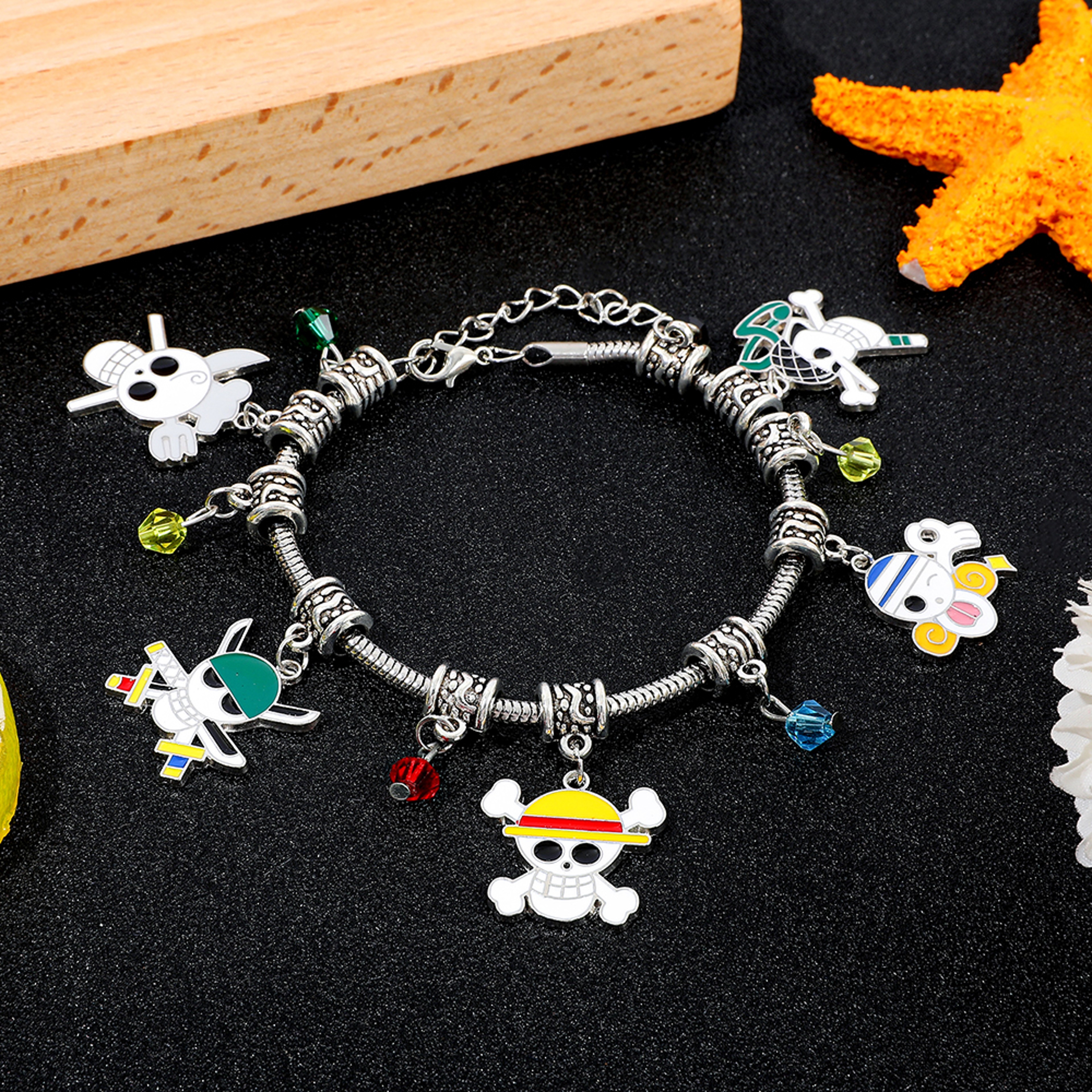Anime Skull Charm Bracelet Inspired By Luffy For Cosplay And Everyday Wear 3