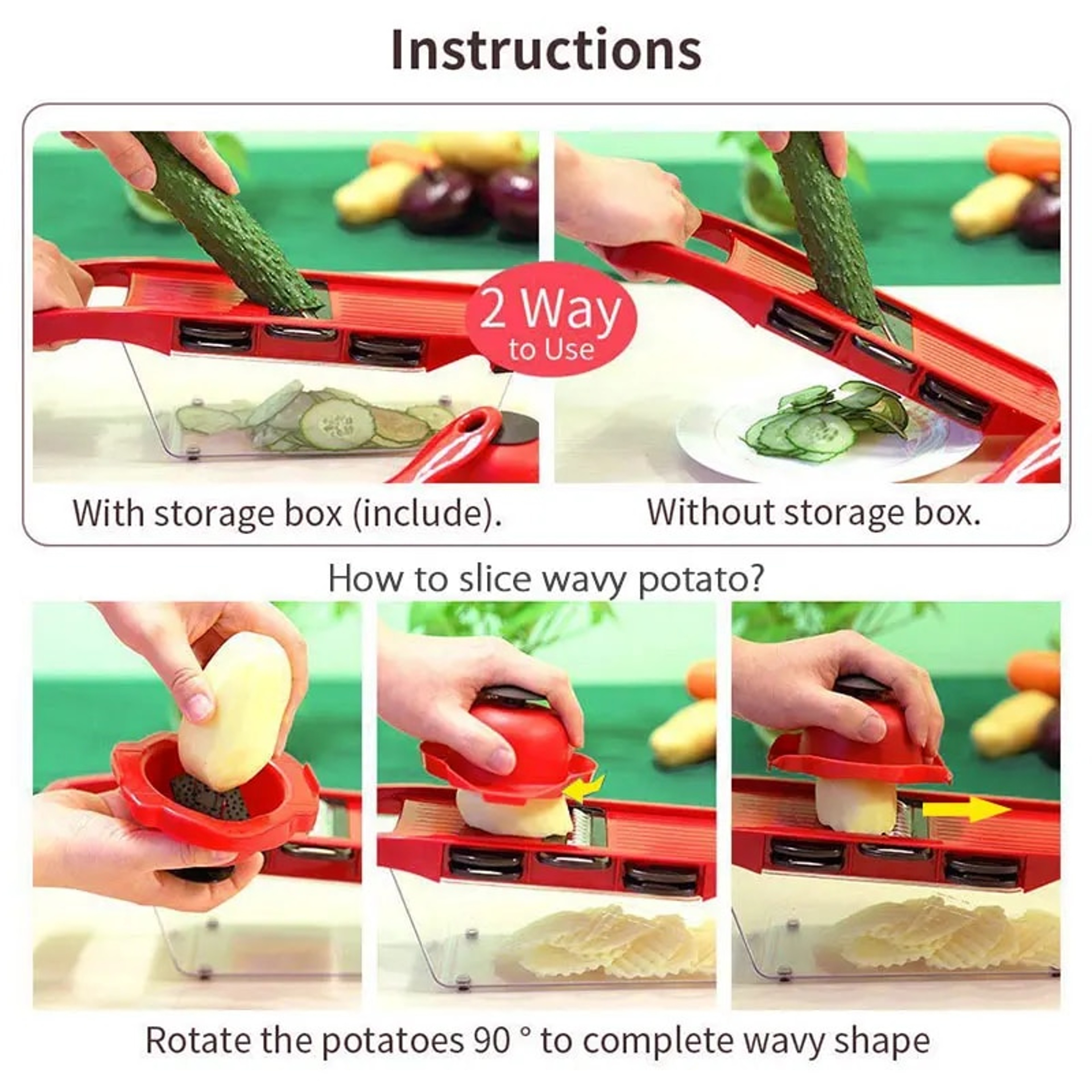 Myvit Vegetable Cutter: Steel Blade Slicer, Potato Peeler, Cheese Grater & More - Kitchen Accessories – view 7