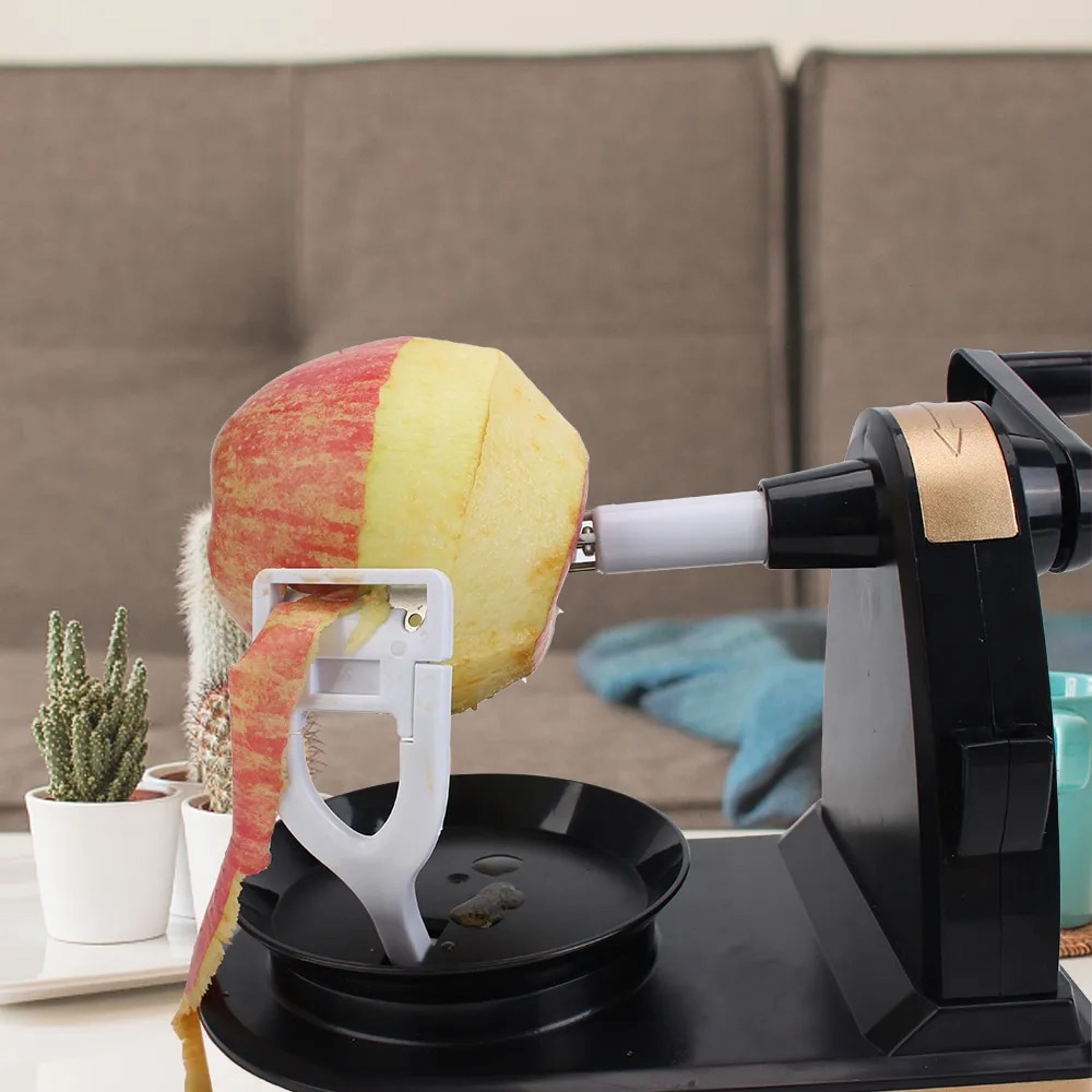 Multifunction Potato and Apple Peeler Cutter Slicer - Hand-cranked Fruit Peeling Machine for Kitchen – view 2