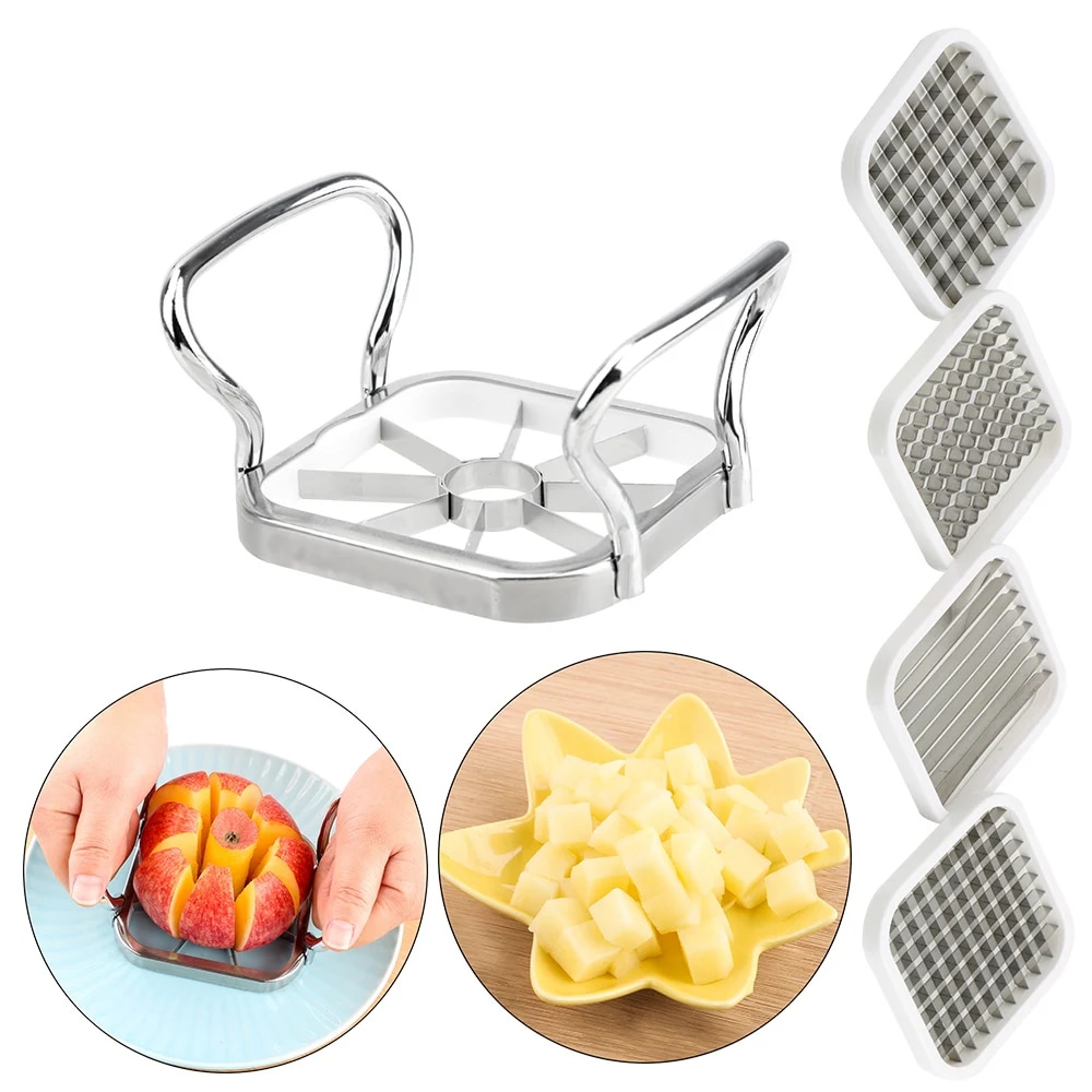 Multi-Functional Stainless Steel 5pcs Set: Kitchen Utensils for Apple, Pear, Potato Chips, Vegetable, and Fruit – view 8