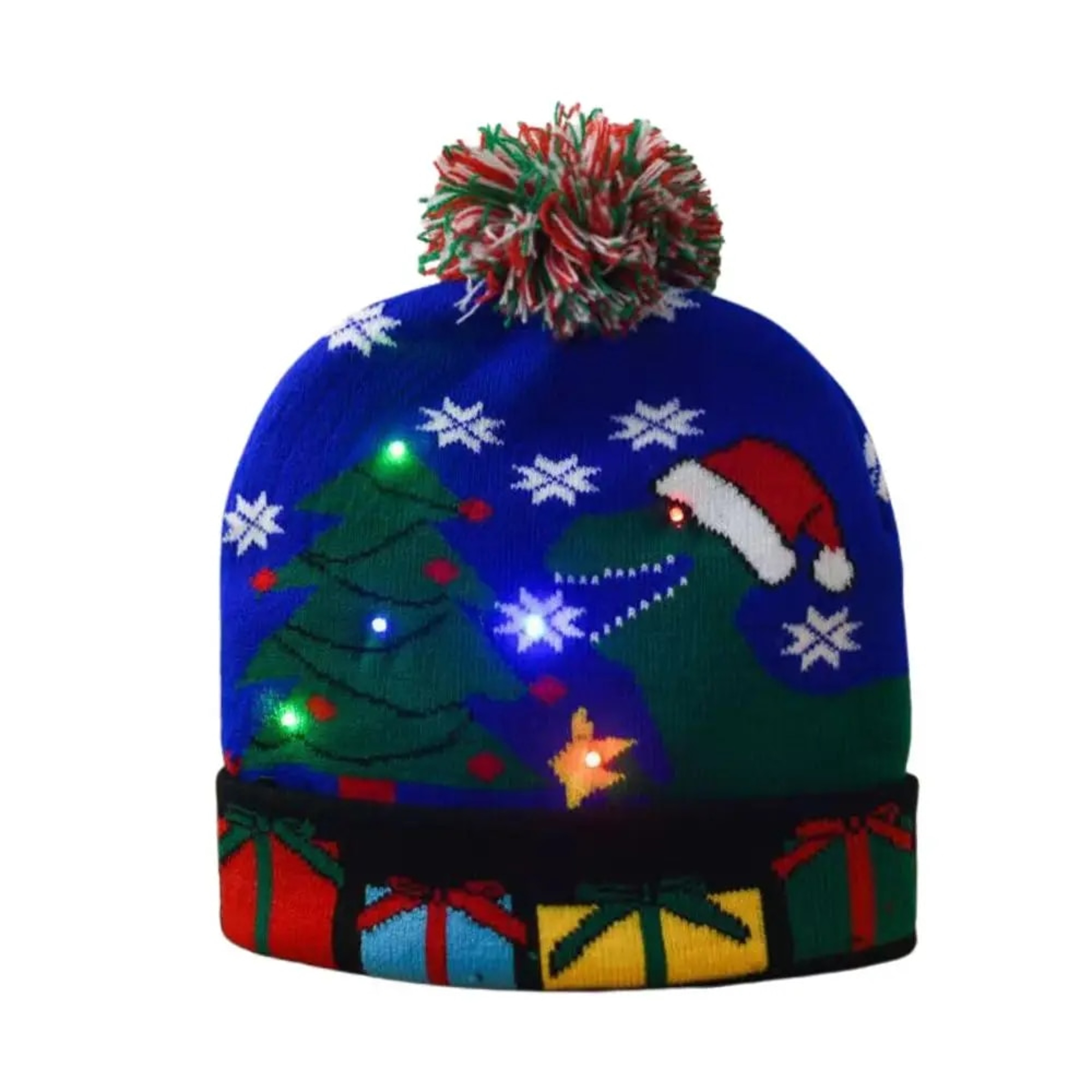New Year LED Christmas Hat Sweater Knitted Beanie Xmas Light Up Gift for Kids Decorations – view 11