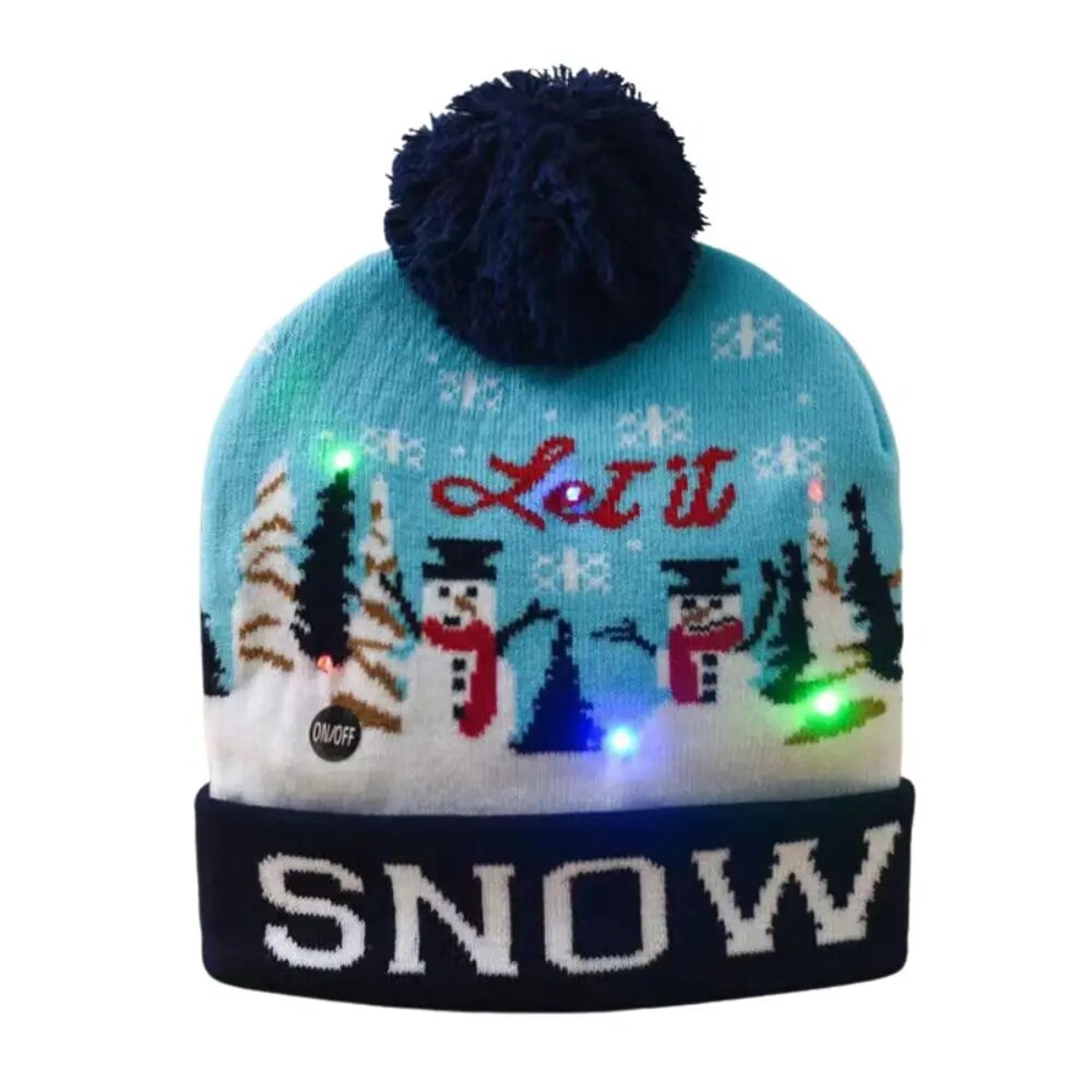 New Year LED Christmas Hat Sweater Knitted Beanie Xmas Light Up Gift for Kids Decorations – view 12