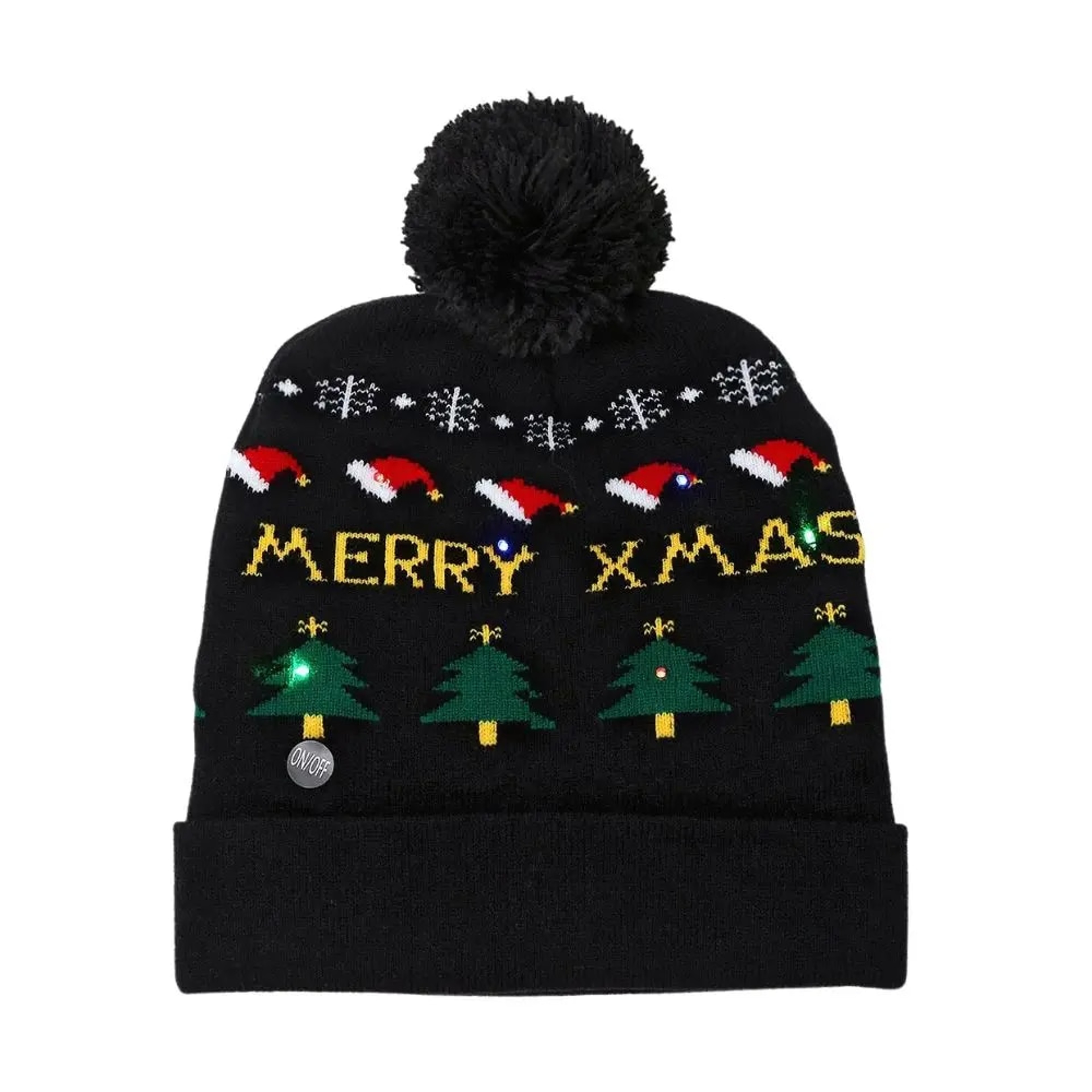 New Year LED Christmas Hat Sweater Knitted Beanie Xmas Light Up Gift for Kids Decorations – view 13