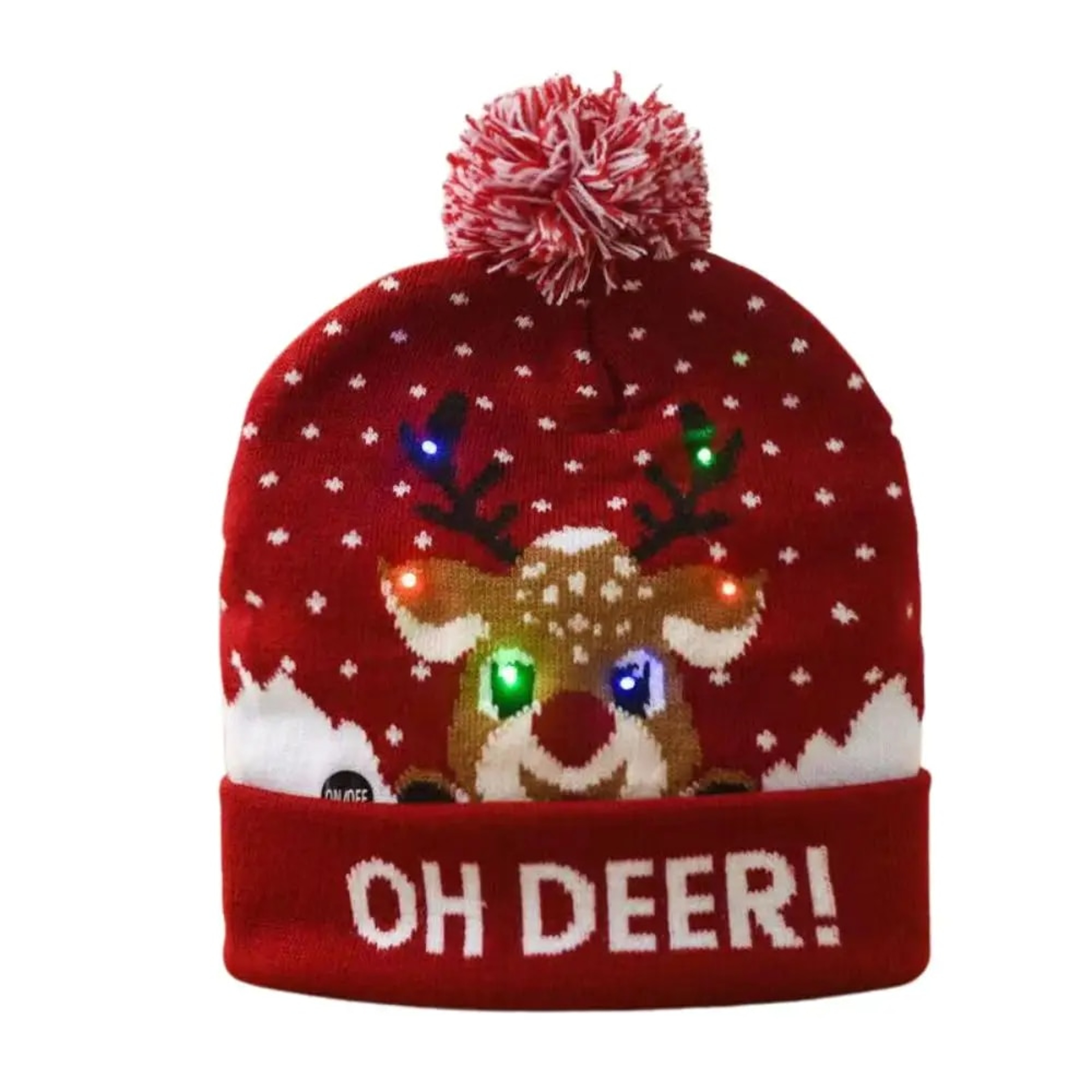 New Year LED Christmas Hat Sweater Knitted Beanie Xmas Light Up Gift for Kids Decorations – view 7