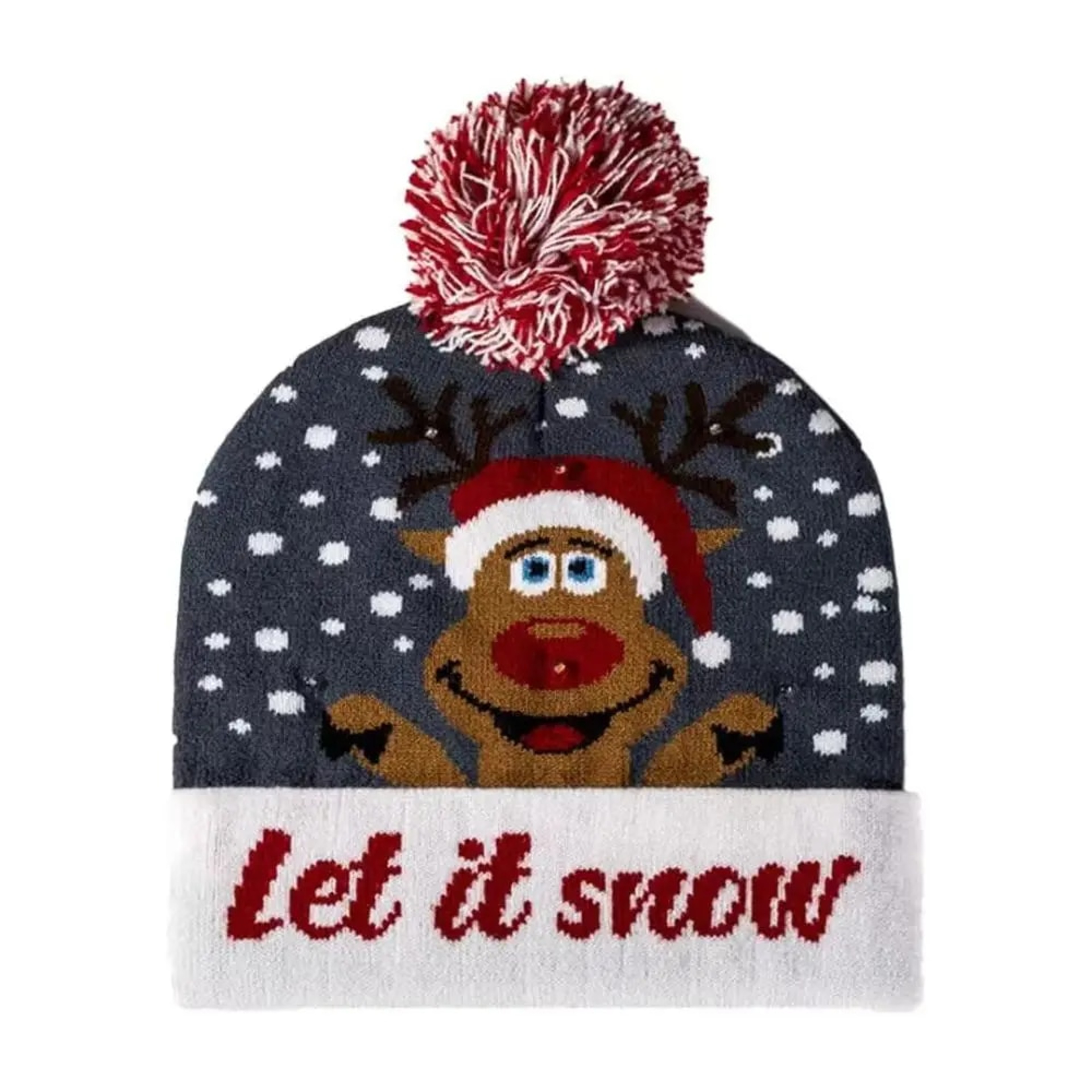 New Year LED Christmas Hat Sweater Knitted Beanie Xmas Light Up Gift for Kids Decorations – view 8