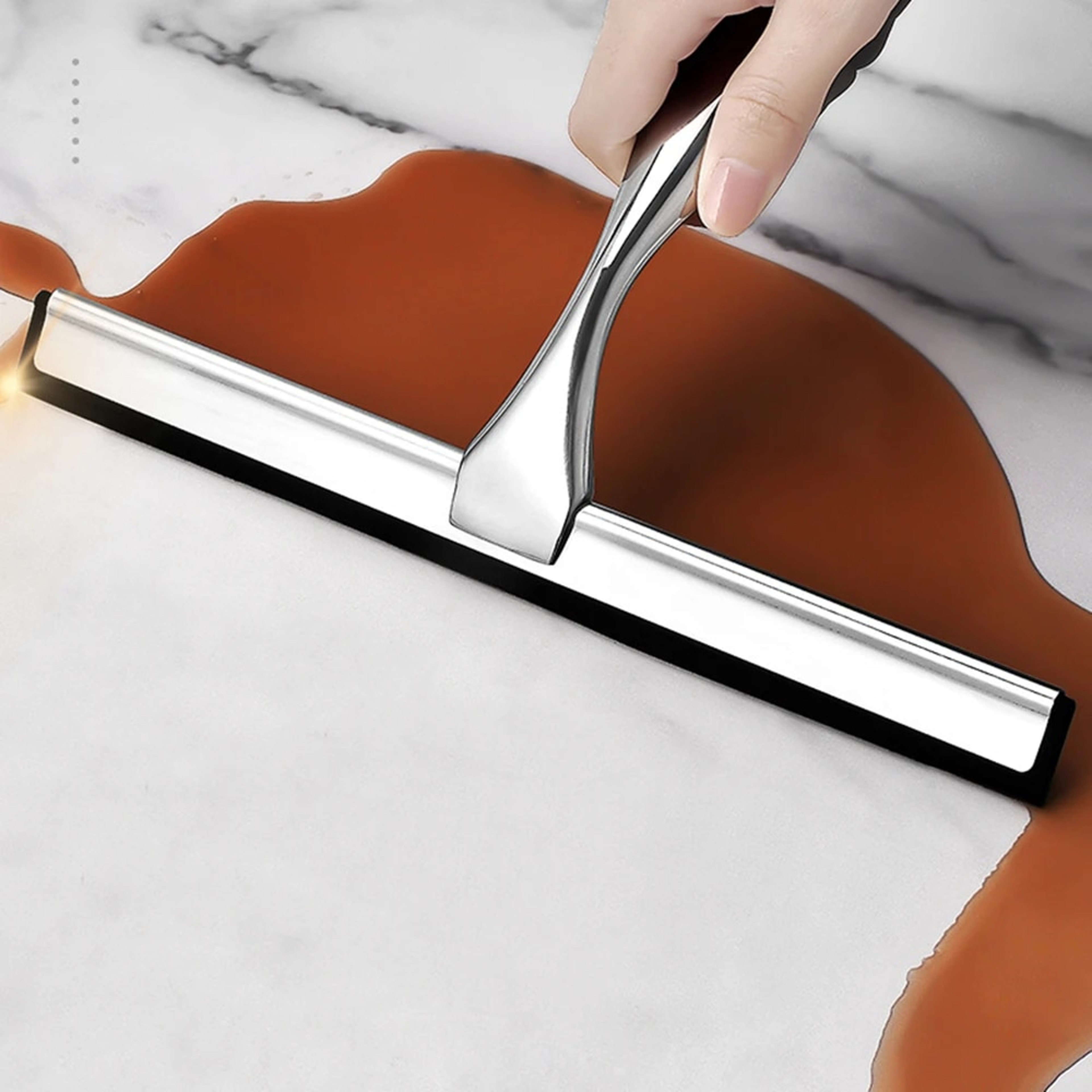 Stainless Steel Shower Squeegee with Hooks: Bathroom Glass Cleaning Tool – view 5