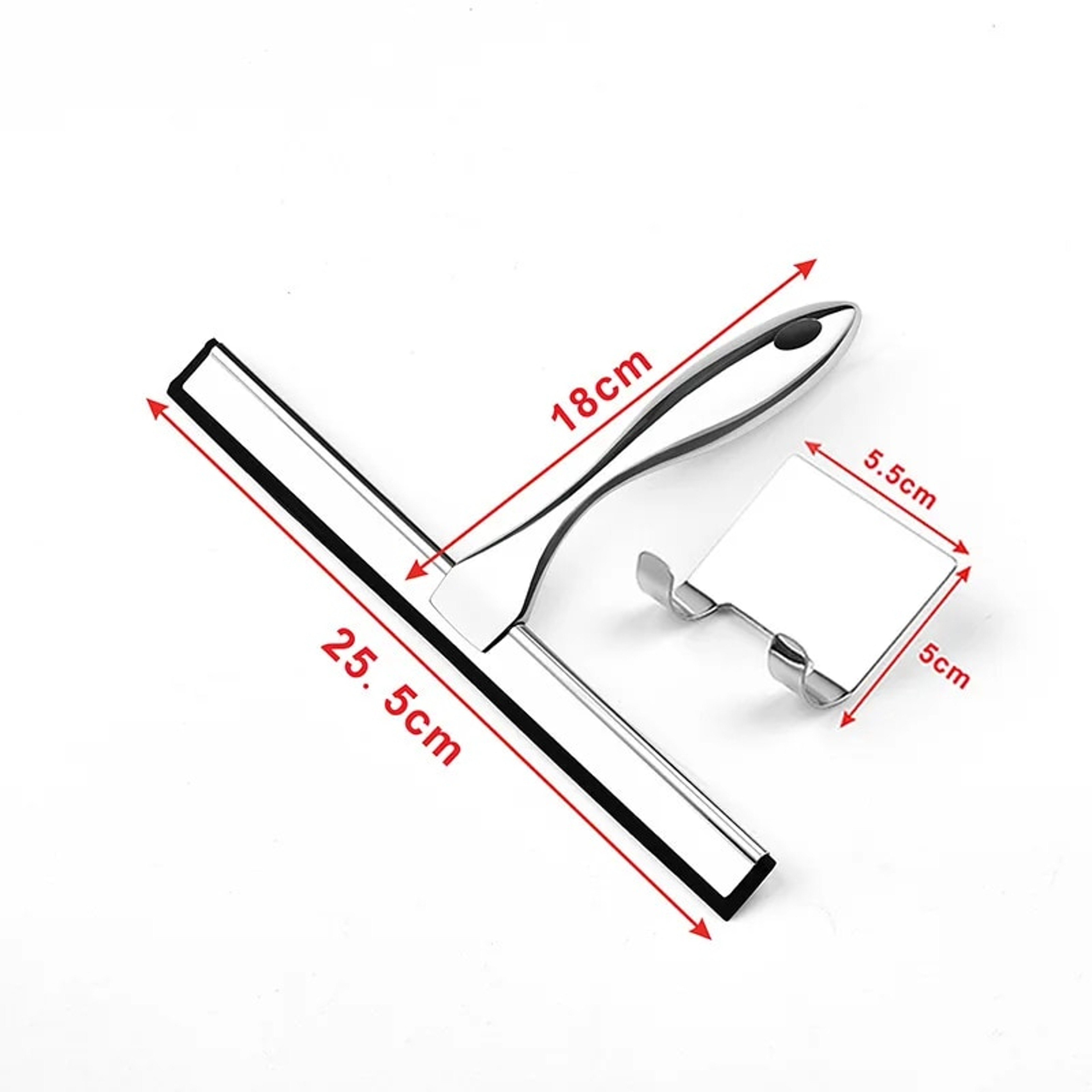 Stainless Steel Shower Squeegee with Hooks: Bathroom Glass Cleaning Tool – view 7