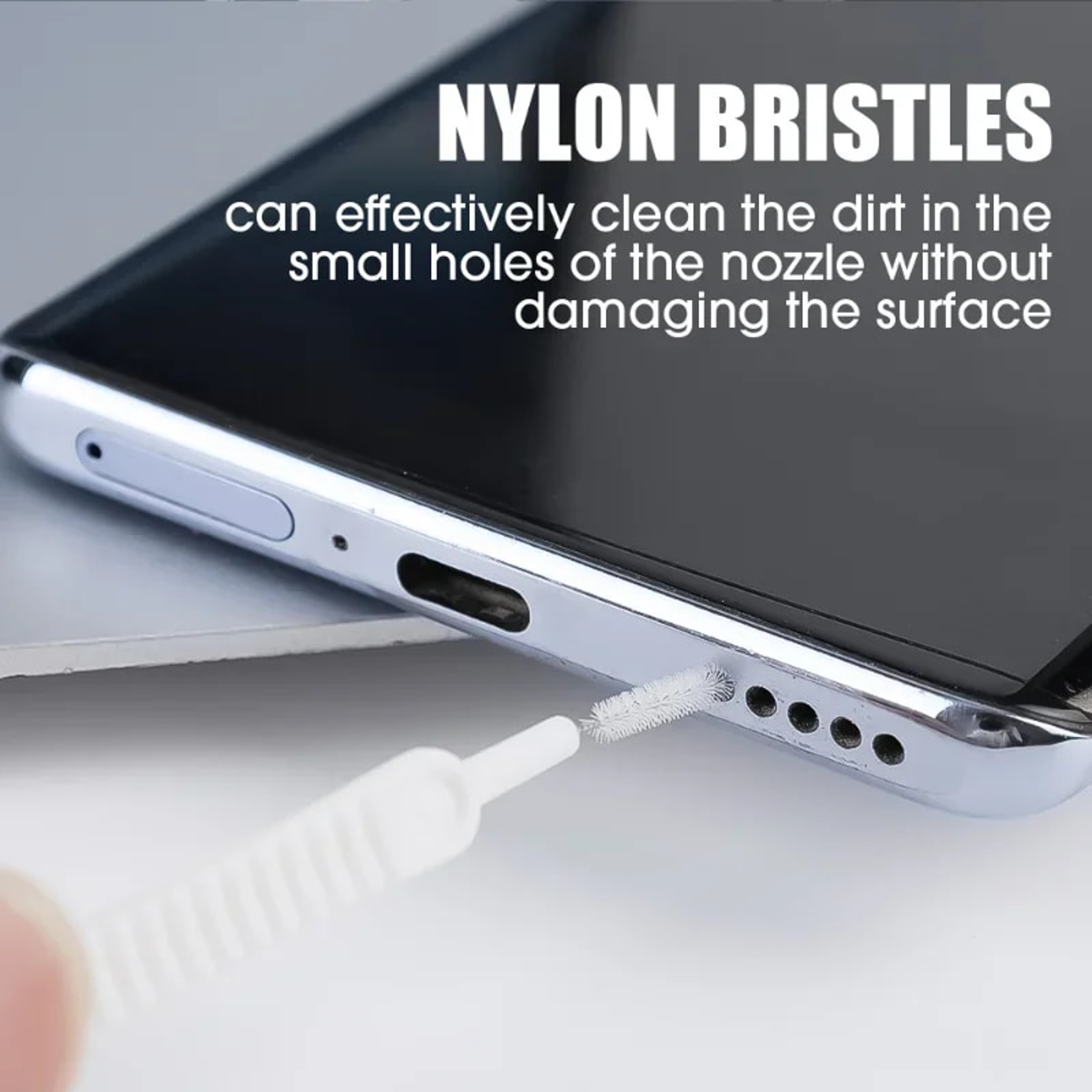 Micro Nylon Shower Head Cleaning Brush for Household - Anti-clogging Tool for Bathroom, Toilet, Phone Hole & Pore Gap – view 3