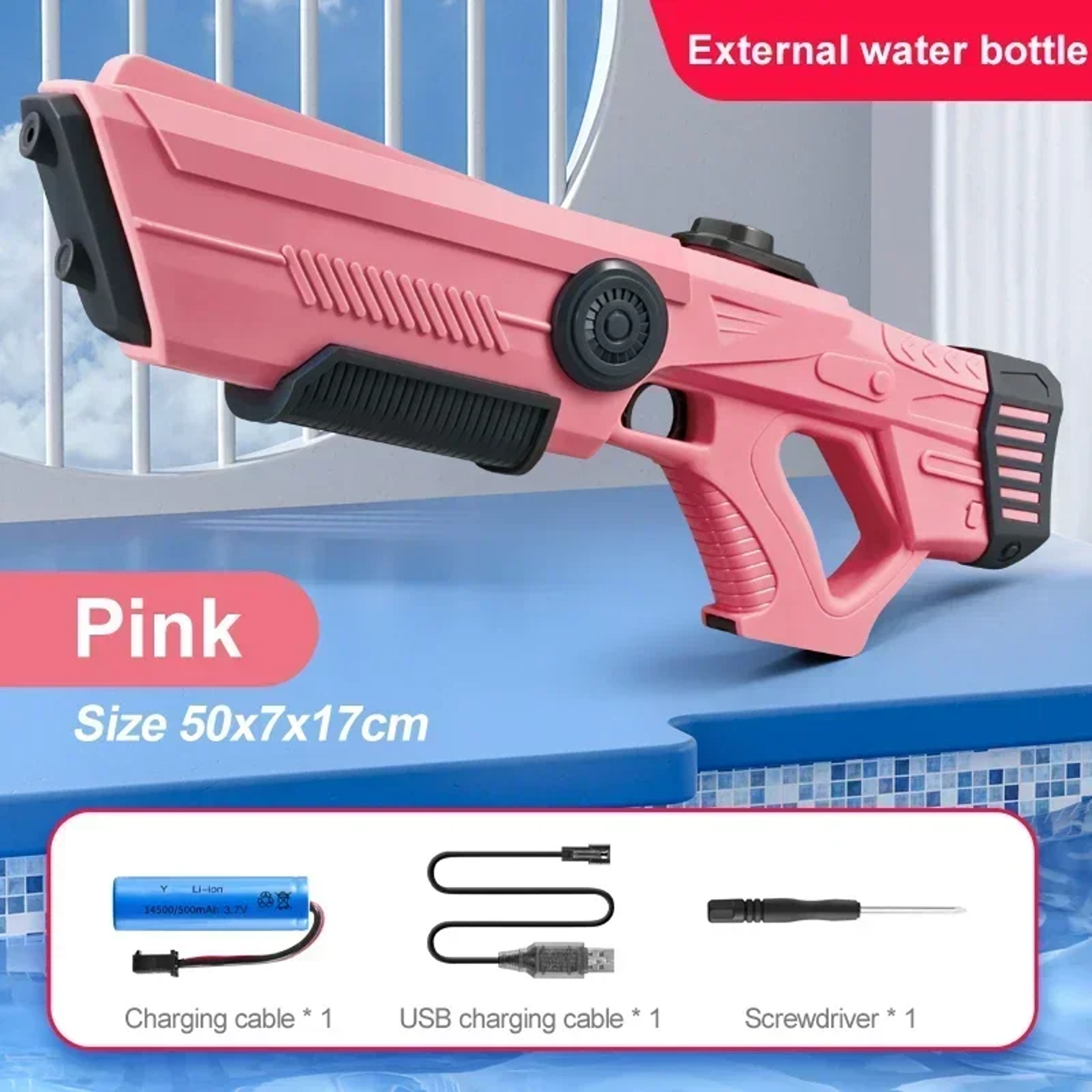 Electric Automatic Water Storage Gun Toy,Portable Children Summer Beach Outdoor Water Fight Spray Gun for Kids & Boys – view 13