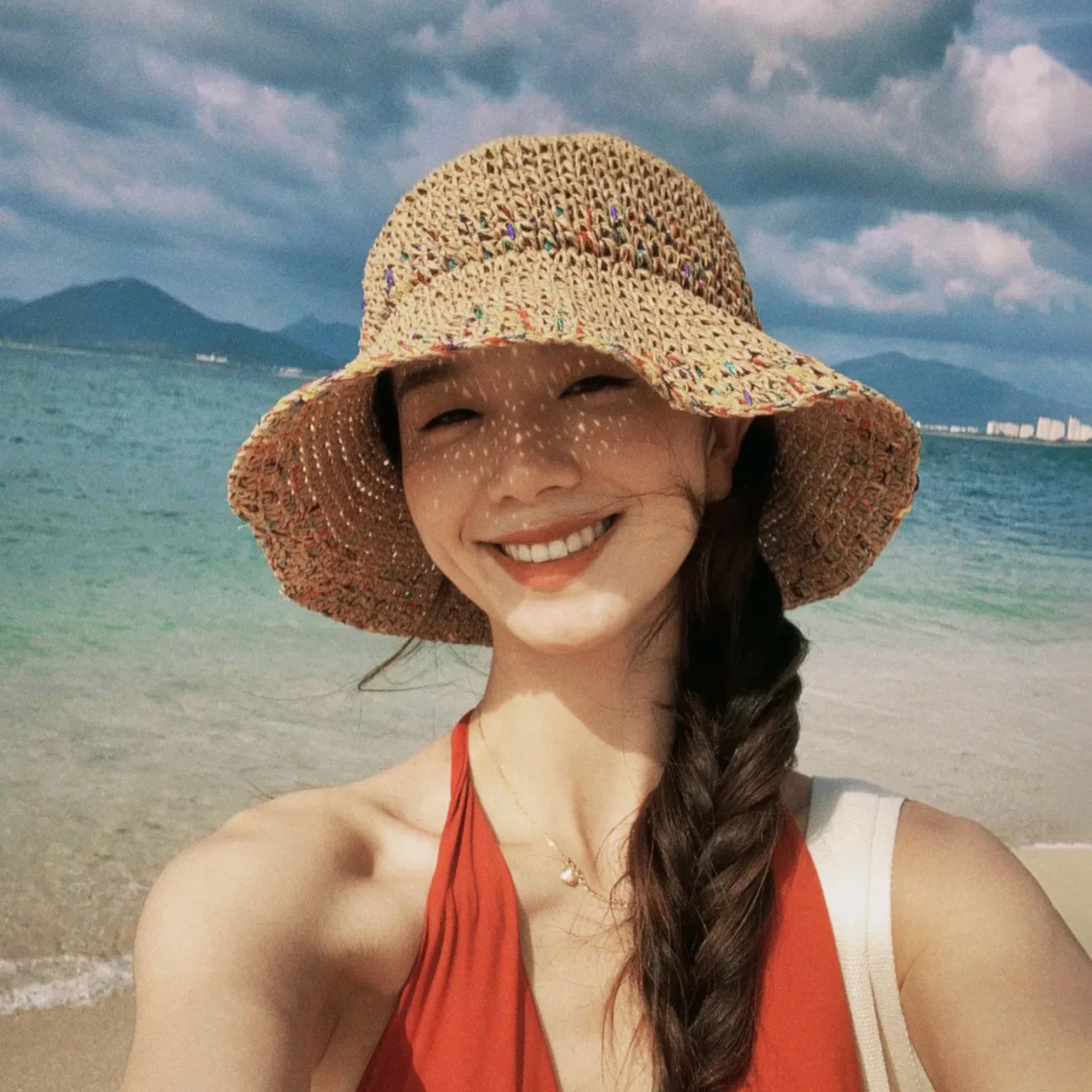 Wide Brim Straw Sun Hat For Women Beach Bucket Hat UV Protection Summer Cap 2