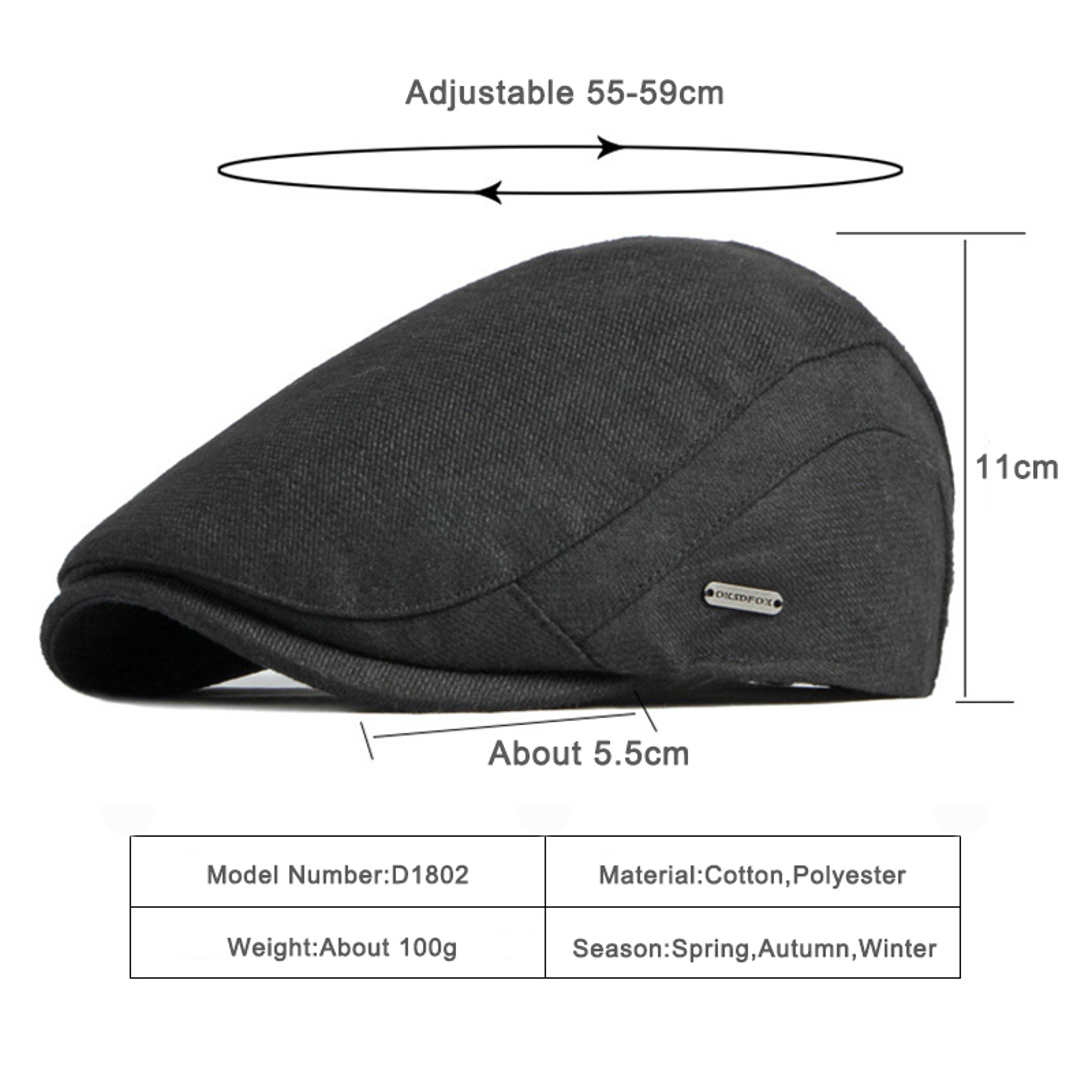 Vintage Herringbone Newsboy Cap Unisex Gatsby Ivy Flat Hat for Autumn Winter – view 7
