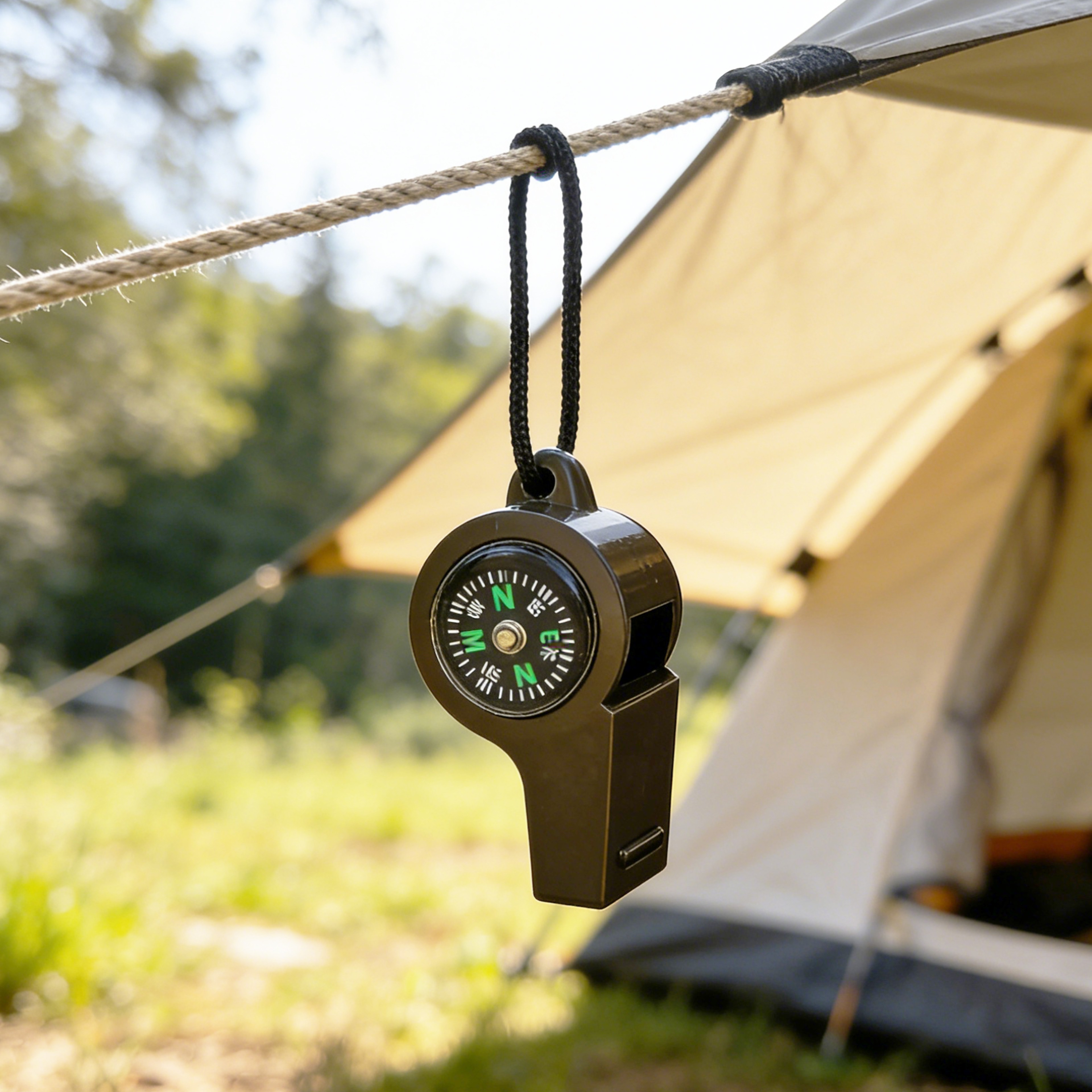 Emergency Survival Whistle With Compass  Thermometer For Outdoor Safety 0