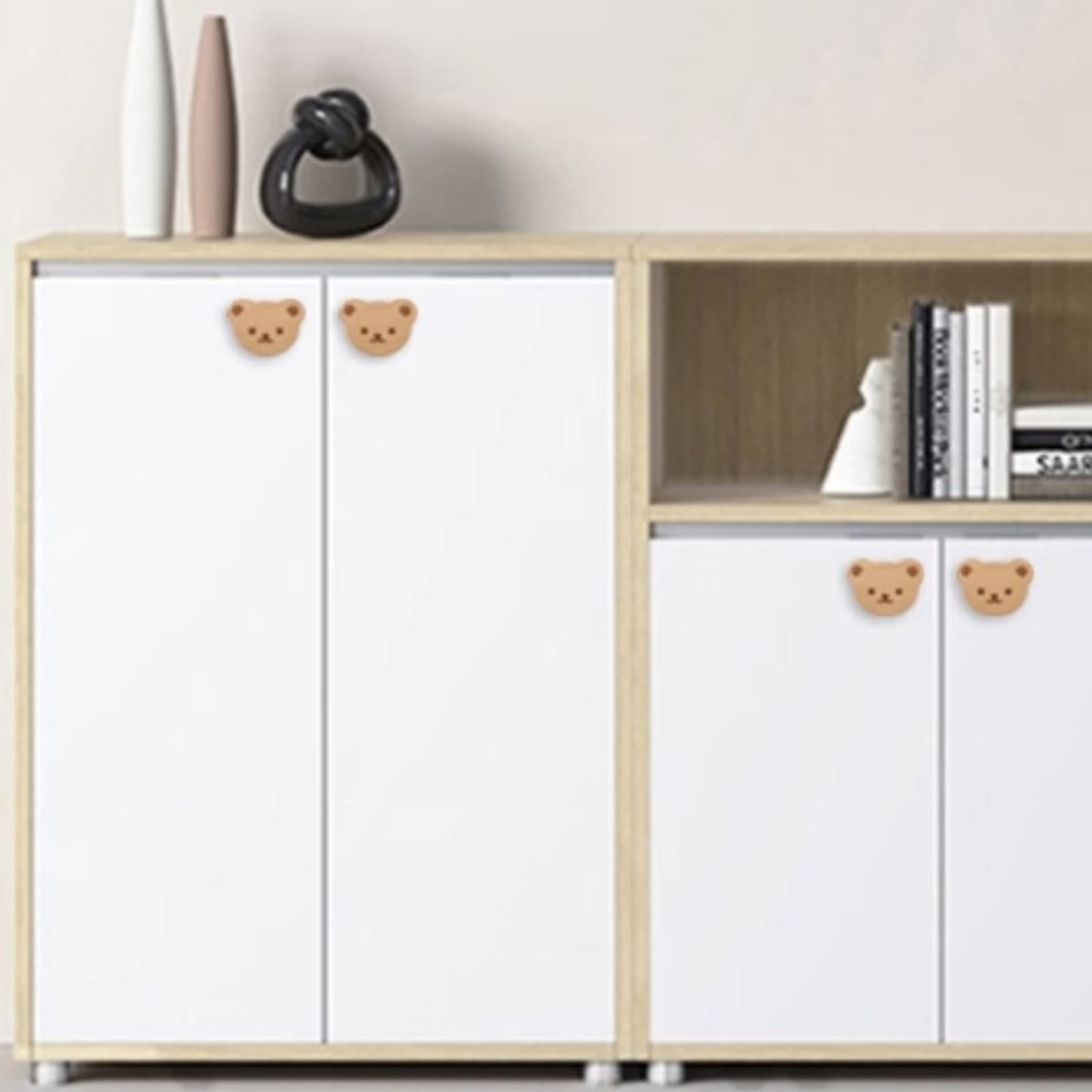 Nordic Cute Bear Wooden Cabinet Handles For Kids Room Furniture 2