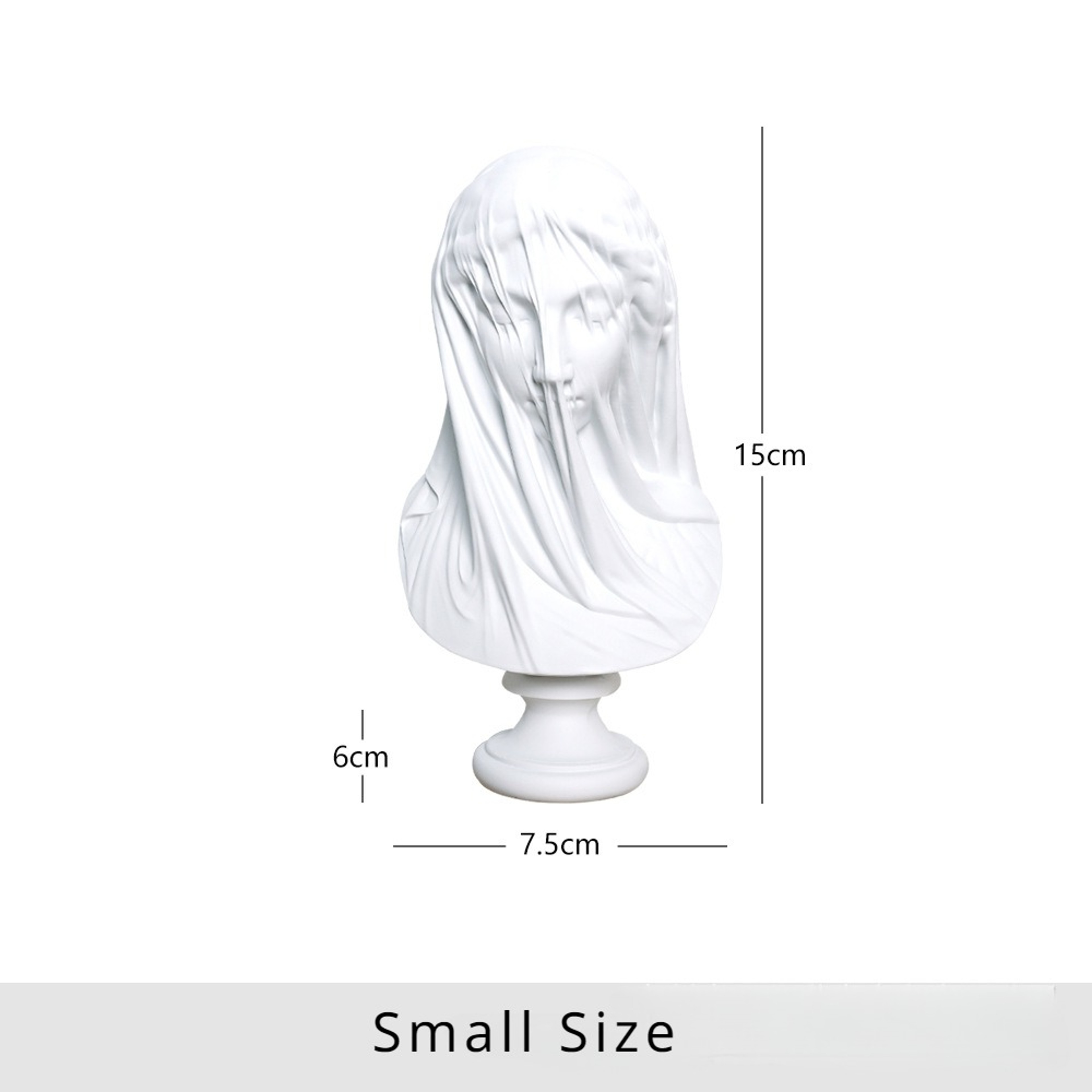 Veiled Lady Greek Goddess Bust Sculpture Elegant Roman Statue Home Decor Accent 3