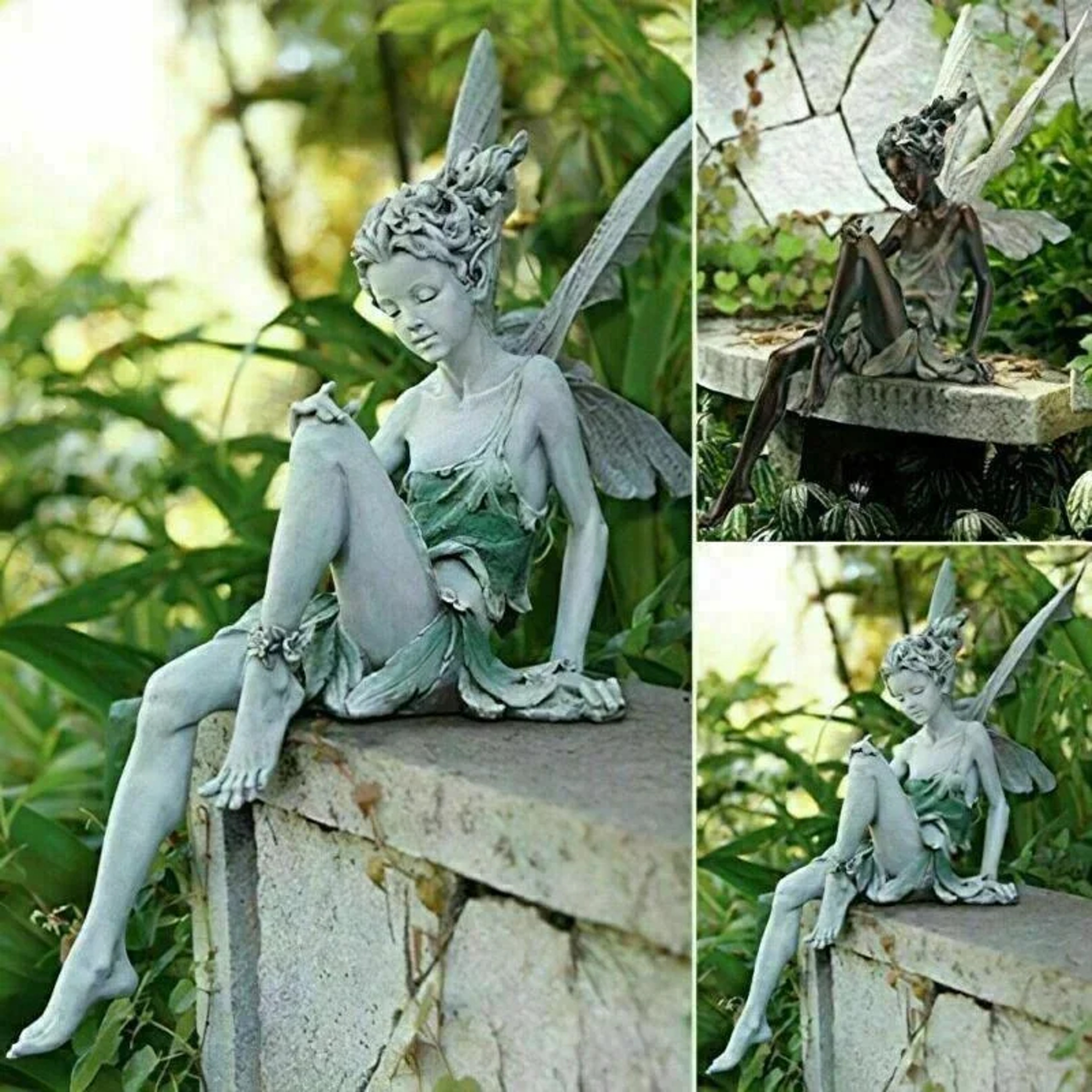 Enchanted Garden Fairy Flute Statue Resin Angel Outdoor Decor 0