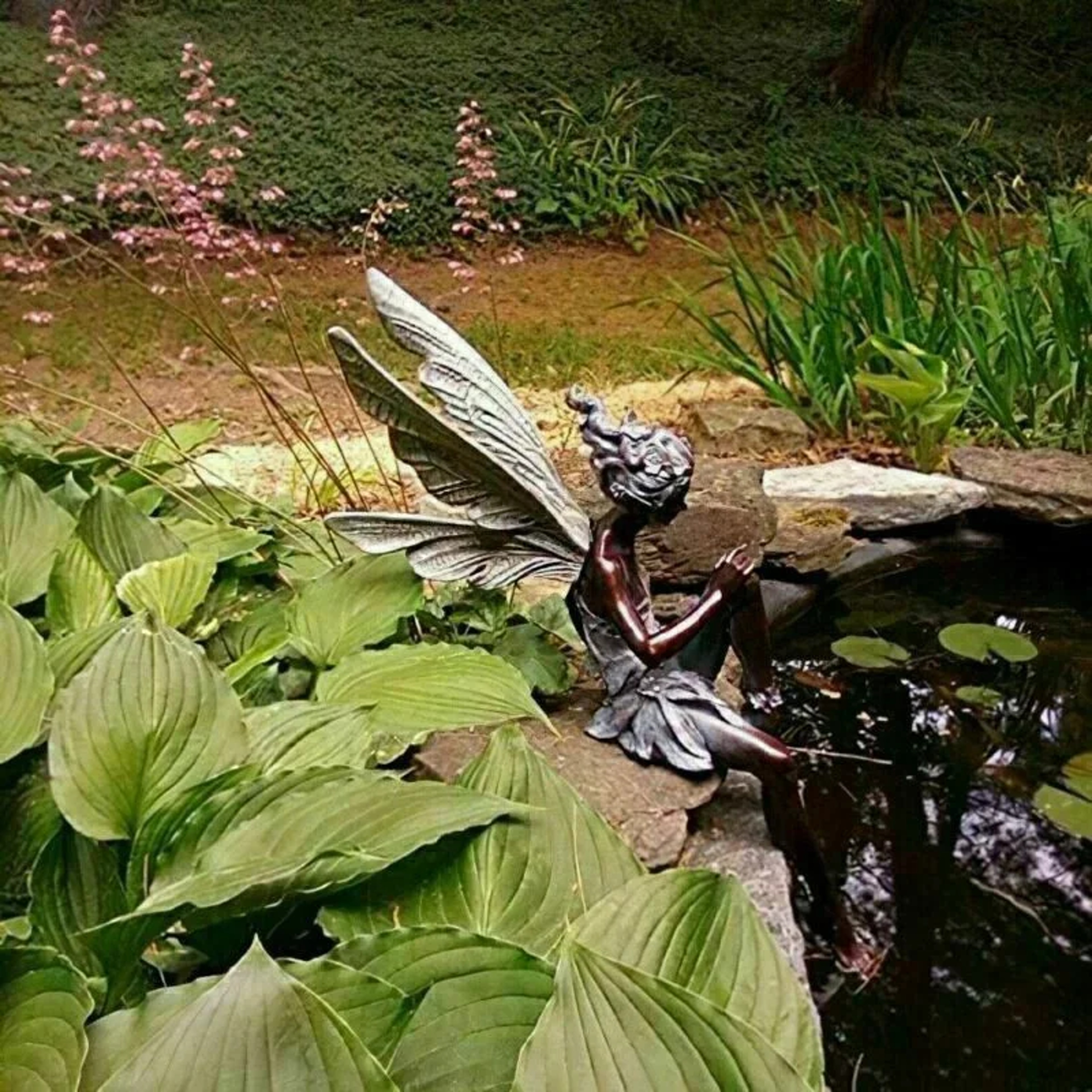 Enchanted Garden Fairy Flute Statue Resin Angel Outdoor Decor 1